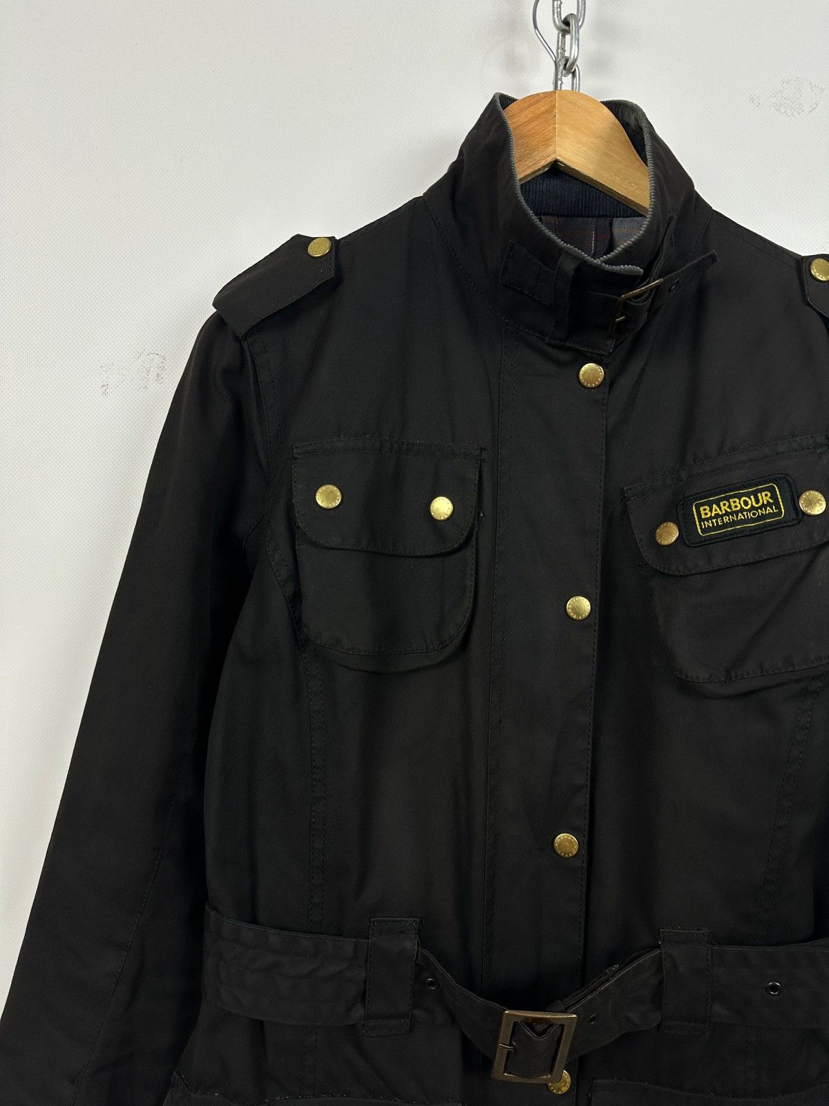 Barbour Barbour International Utility Black Waxed Motorcycle Jacket Size L / US 10 / IT 46 - 7 Thumbnail