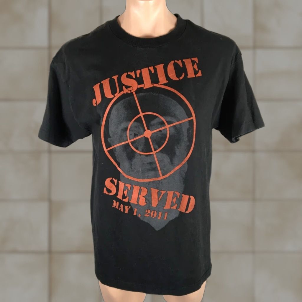 Vintage T Shirt Y2K Osama bin Laden Justice Served May 1 2011 Dead 9/11