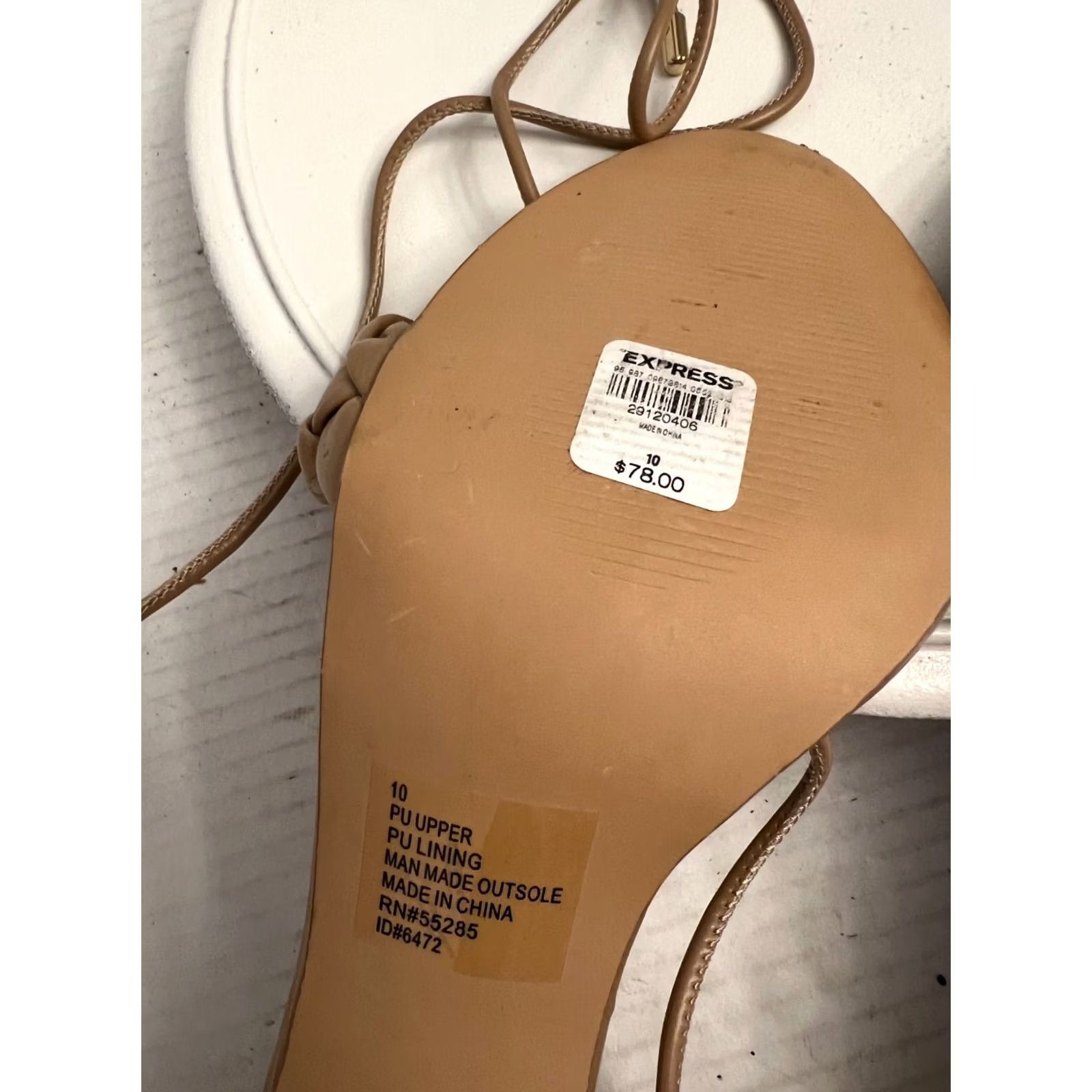 Express Express Strappy Womens Brown Women Slide Sandal Gladiator Tan High Stiletto Heel Braided Straps Size US 10 / IT 40 - 3 Thumbnail