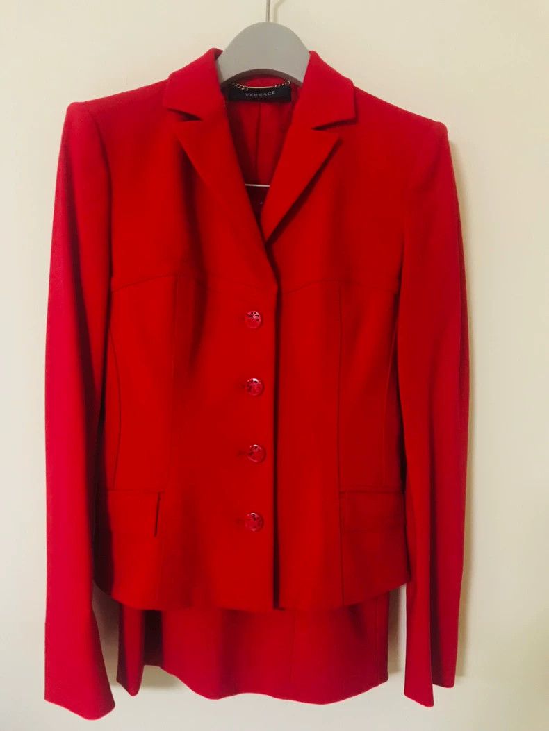 Versace VERSACE Red Women's Suit with Skirt Set - dmc Size M / US 6-8 / IT 42-44 - 1 Thumbnail