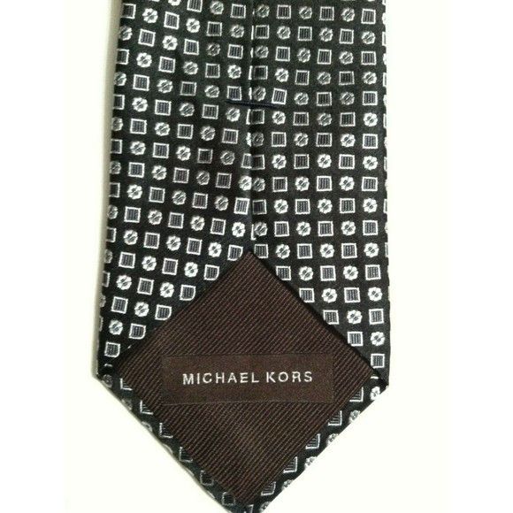 Michael Kors MICHAEL KORS MENS NEW BLACK 100%SILK TIE WIDTH: 3 1/8" Size ONE SIZE - 2 Thumbnail