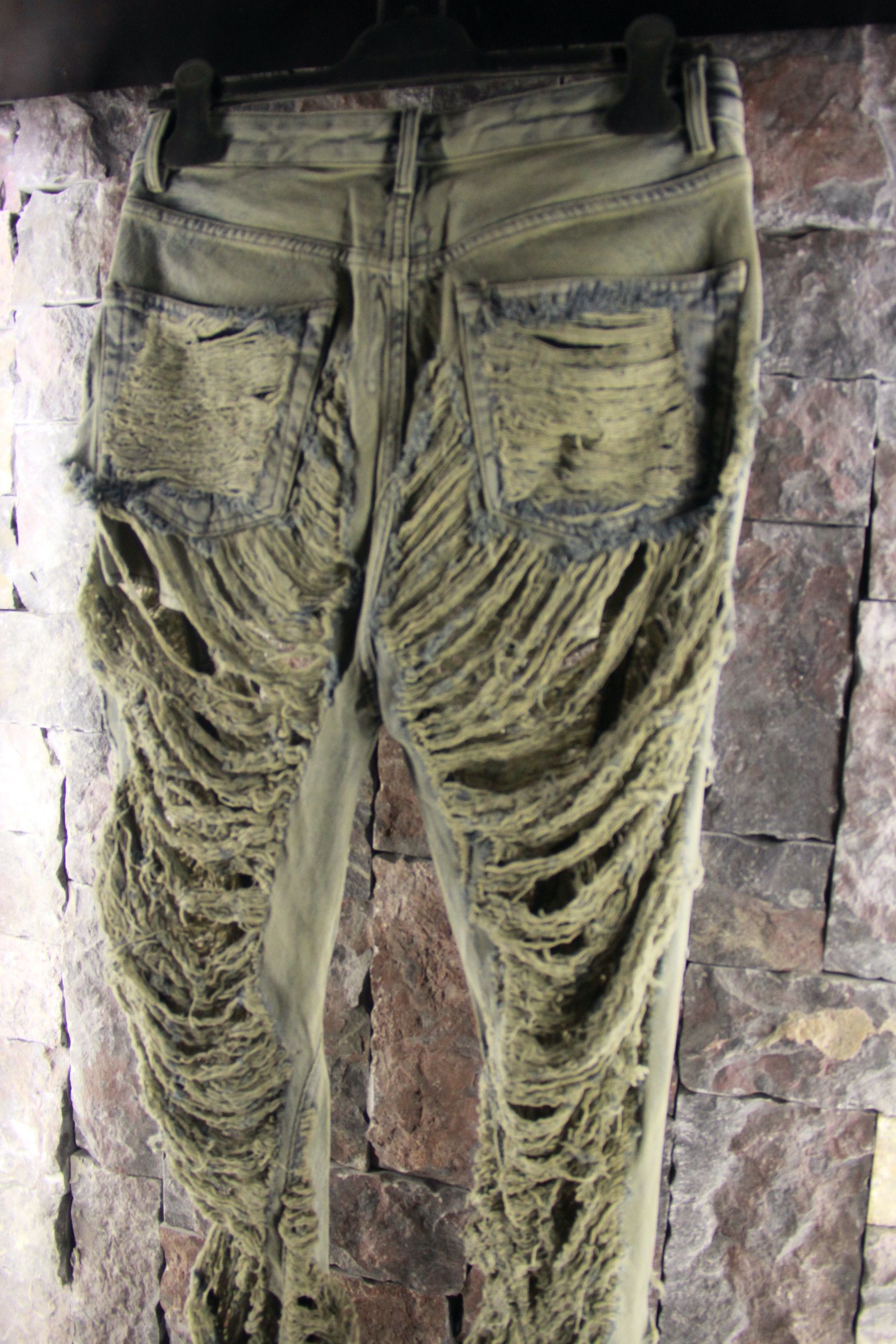 Rick Owens Drkshdw Rick Owens Bela Shredded Wide Leg Jeans Size US 31 - 7 Thumbnail