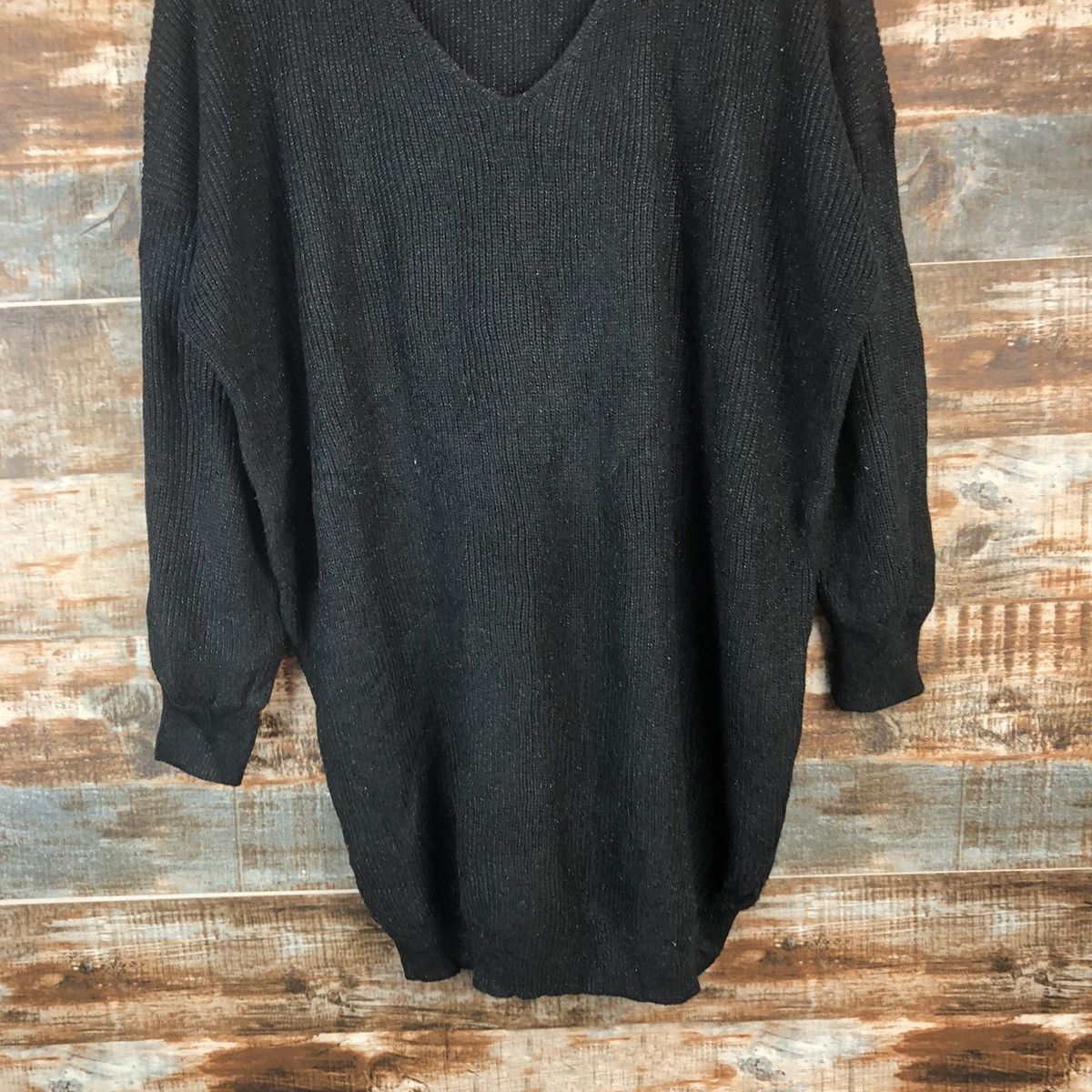 Homespun Knitwear × Japanese Brand DL R.P.S Black long Knitwear #C735 Size M / US 6-8 / IT 42-44 - 3 Thumbnail