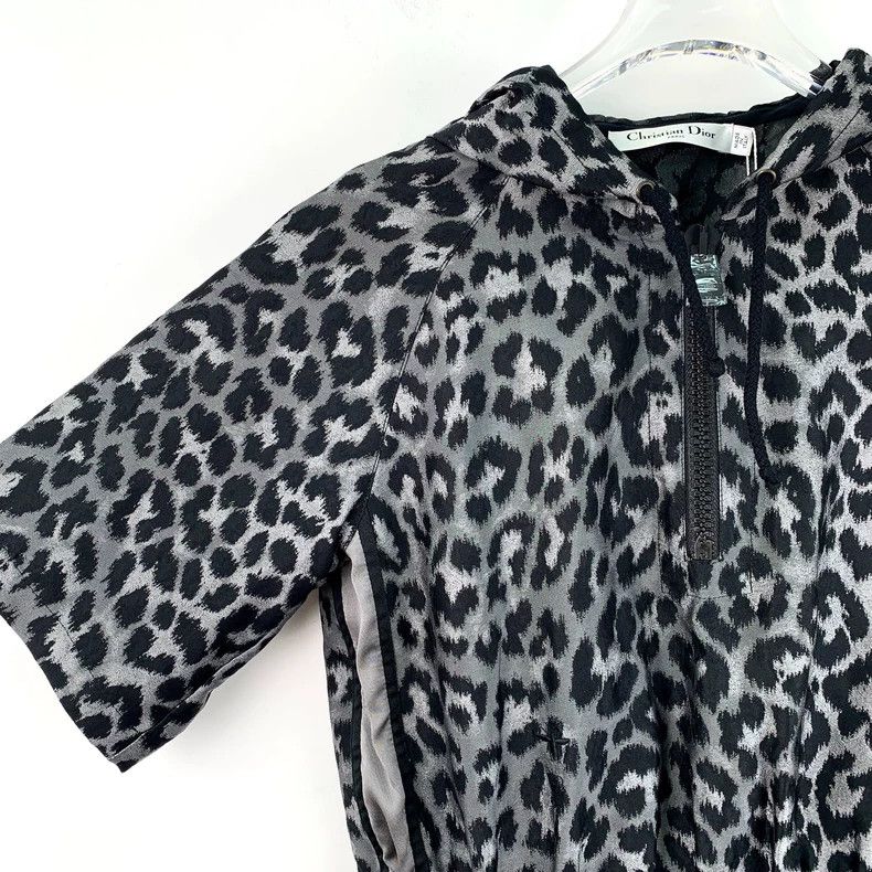 Dior Dior Black and gray leopard print full-print hooded half-z Size XS / US 0-2 / IT 36-38 - 3 Thumbnail