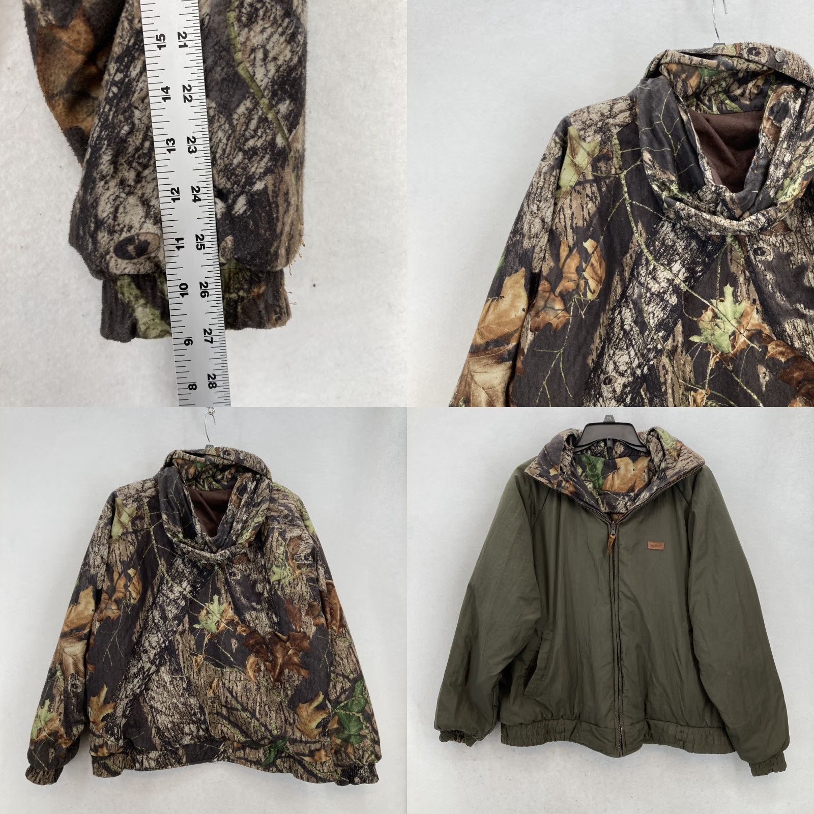 Vintage Woolrich Jacket Mens XL Camouflage Green Reversible Hooded Parka Outdoor Hunting Size US XL / EU 56 / 4 - 8 Thumbnail