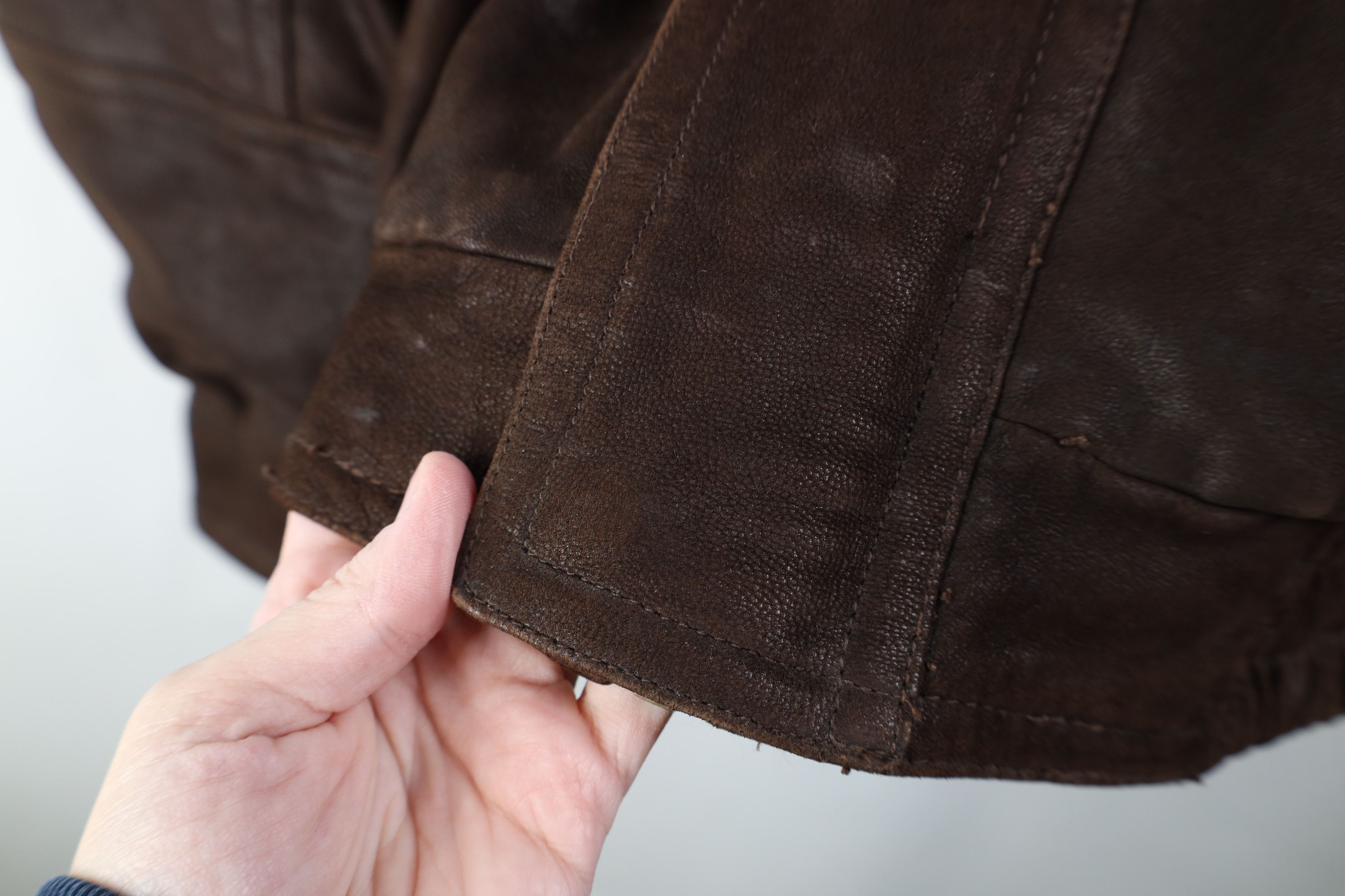 Vintage Vintage 90s Streetwear Full Zip Leather Flight Bomber Jacket Size US L / EU 52-54 / 3 - 5 Thumbnail