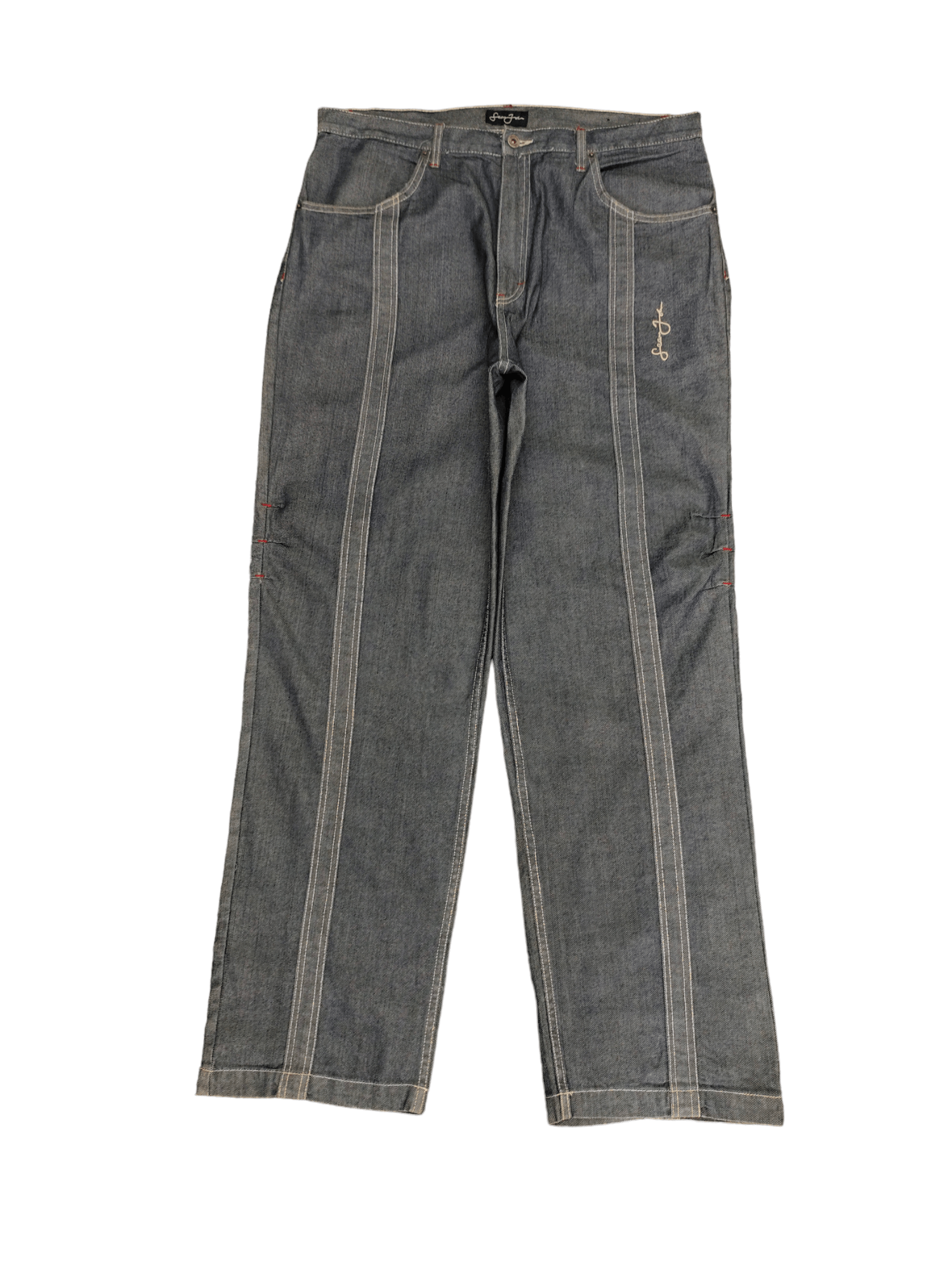 Image of Archival Clothing x Jnco Baggy Jeans Sean John Embroidered Wide Leg Denim Y2K Jnco, Men's (Size 38)