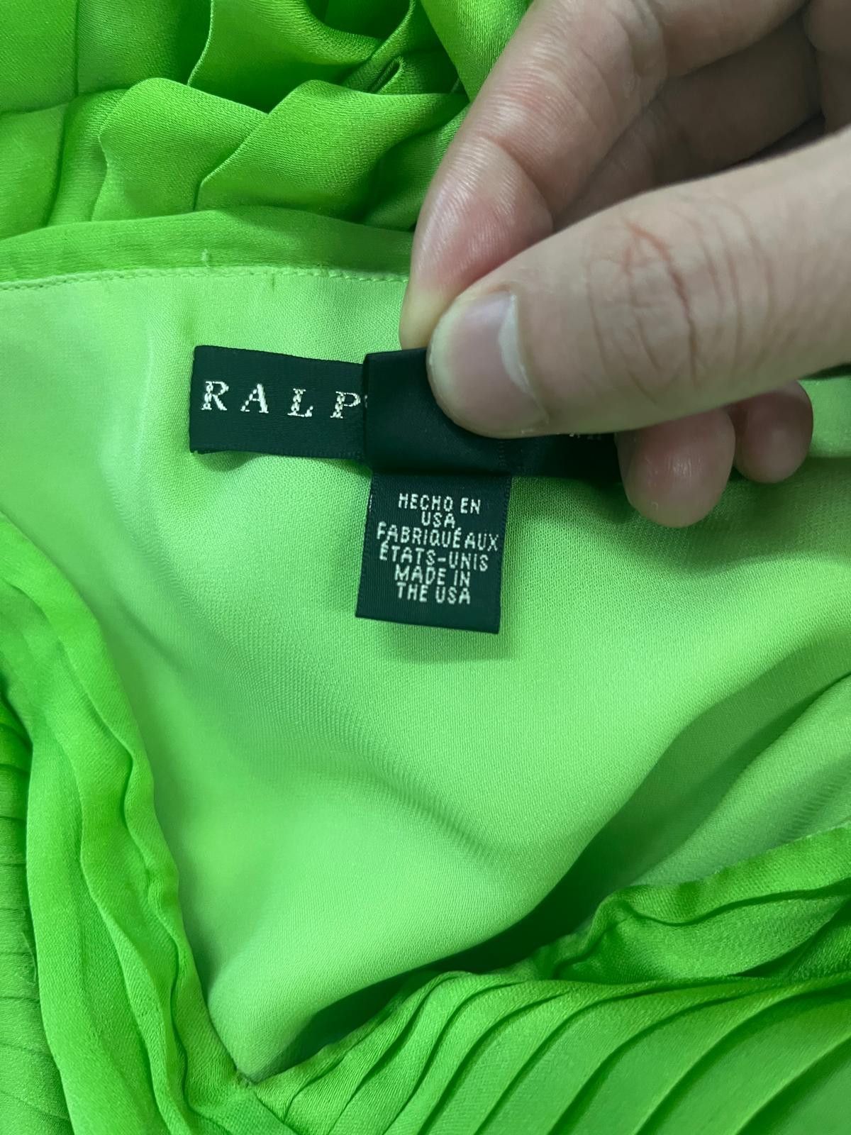 Ralph Lauren Ralph Lauren Lime Green Evening Dress With Pleats Details Size XS / US 0-2 / IT 36-38 - 5 Thumbnail