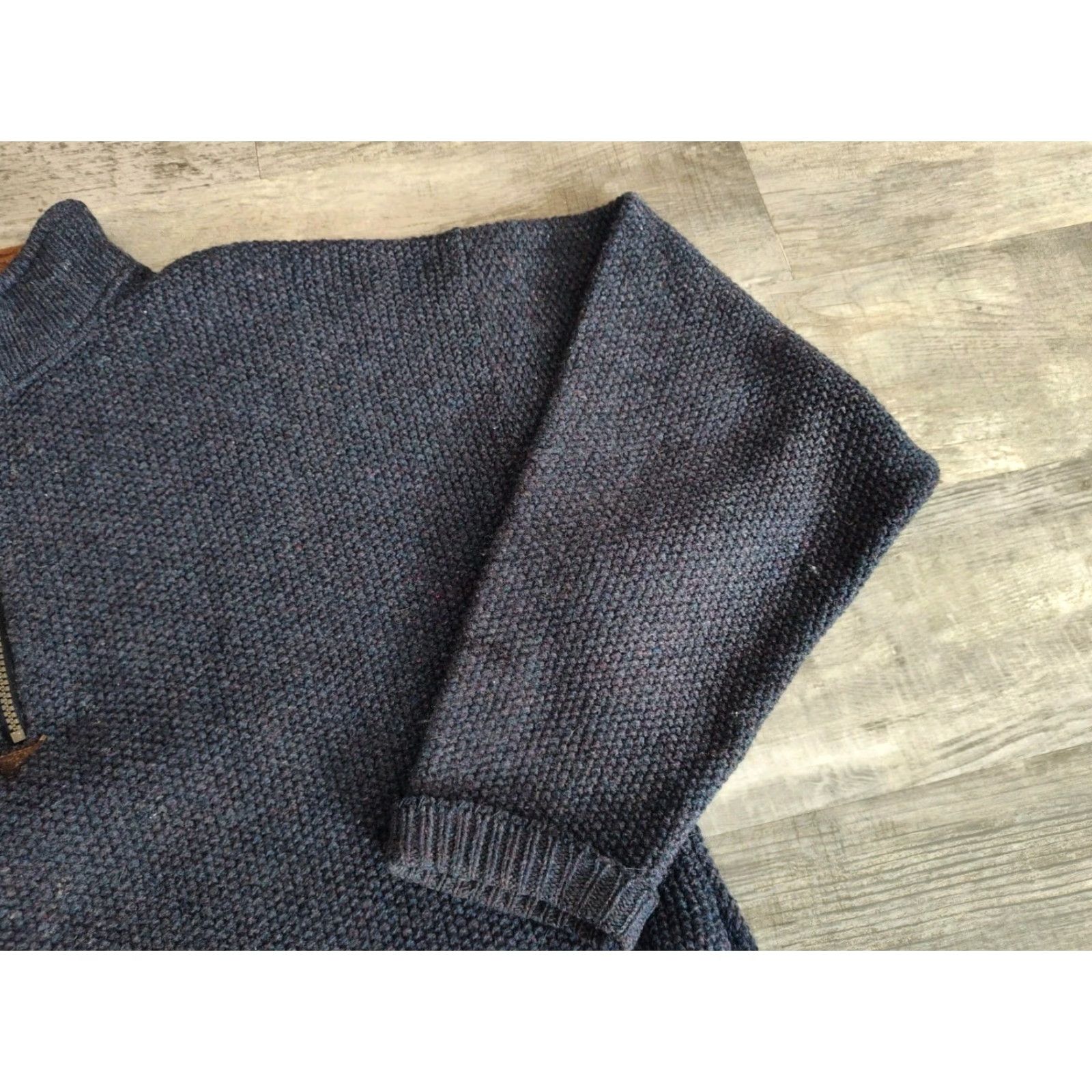 Vintage VINTAGE Early Winters Mens Wool Sweater 1/4 Zip Pullover Long Sleeve Navy Blue Winter Casual Size US L / EU 52-54 / 3 - 2 Thumbnail