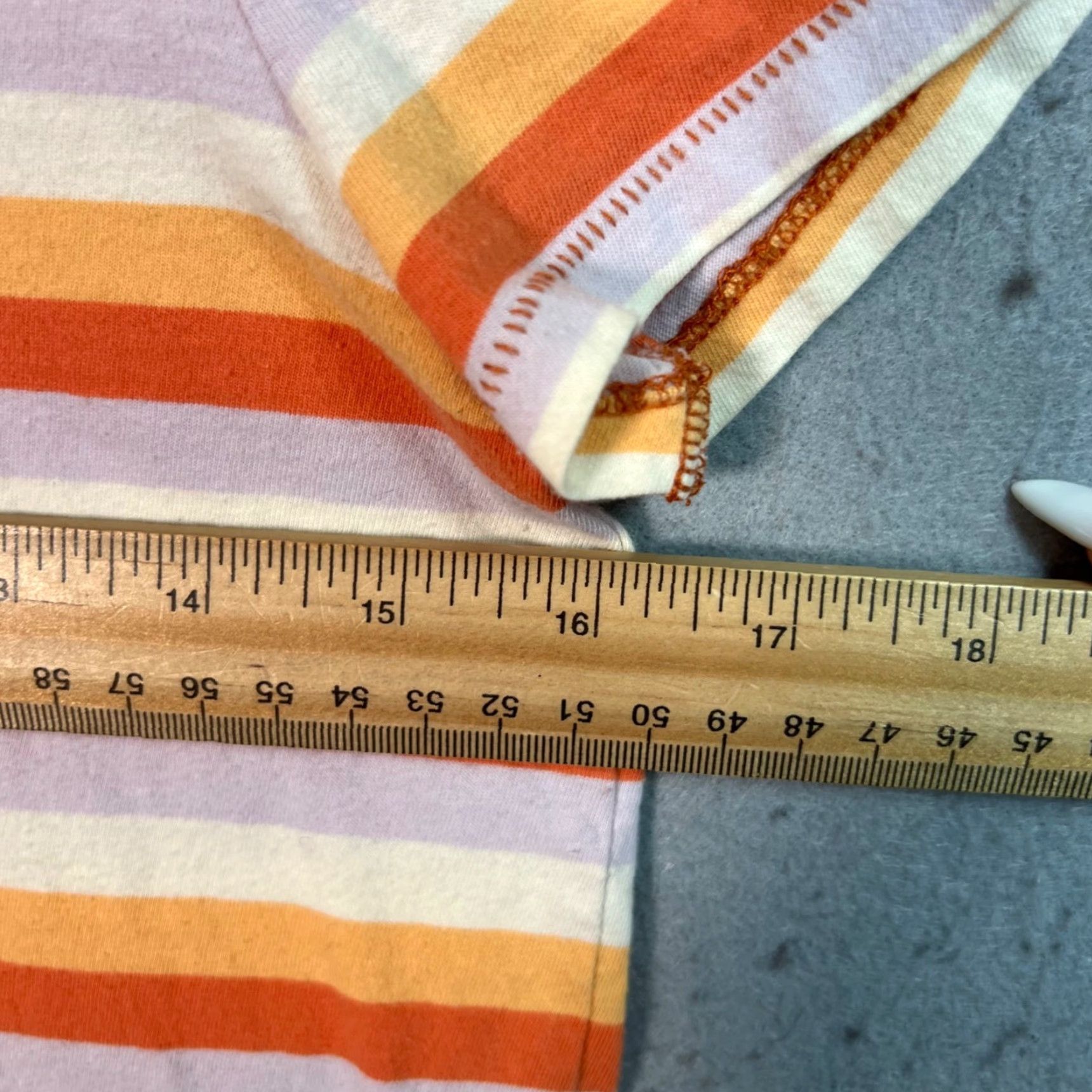 Madewell VINTAGE Madewell Striped Embroidered Daisy Tee XXS Orange White Cotton Casual Top Womens T-Shirt Size XXS / US 00 / IT 34 - 6 Thumbnail