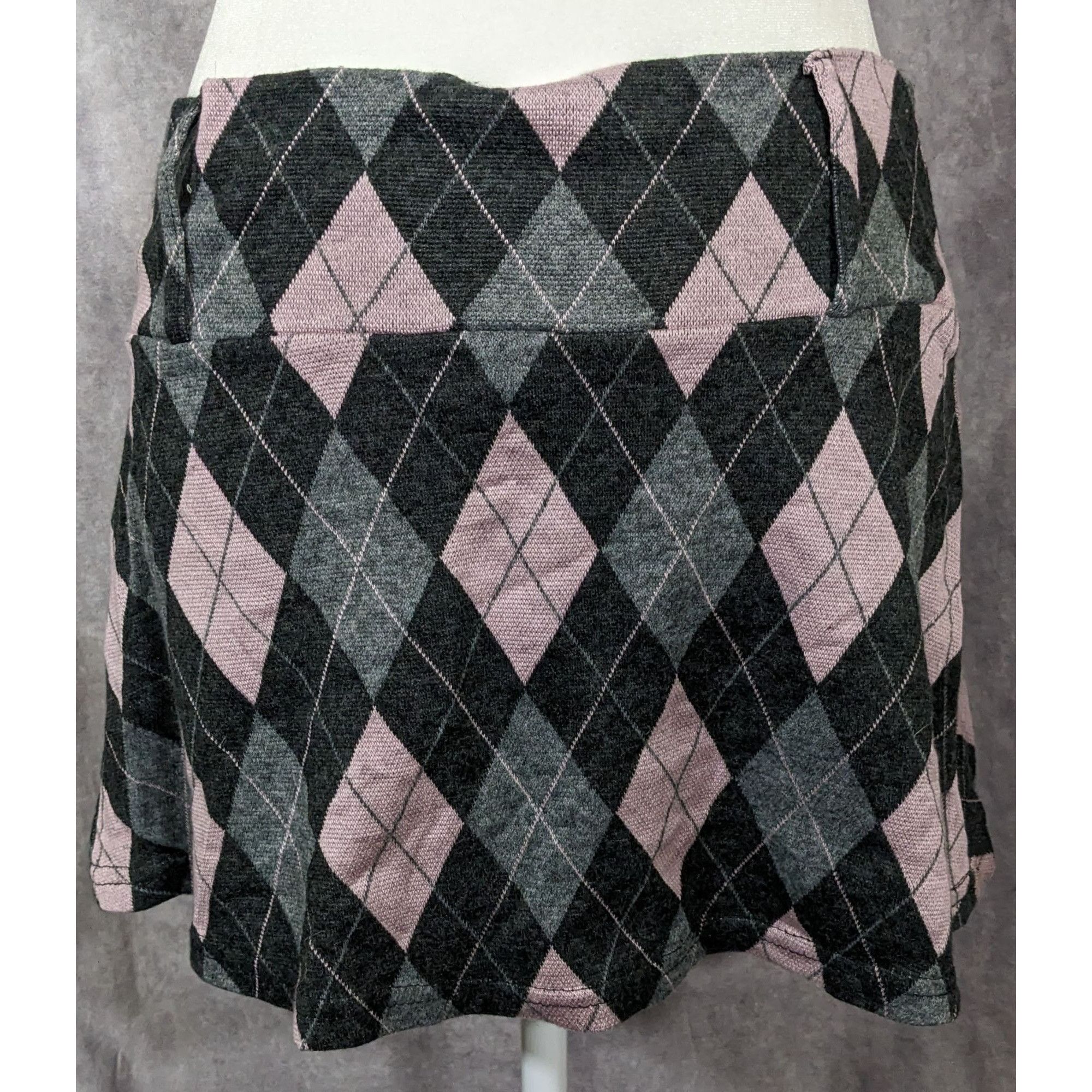 Other Y2K Mall Goth Pink Argyle Skirt by Zoe & Beth Size 33" - 5 Thumbnail