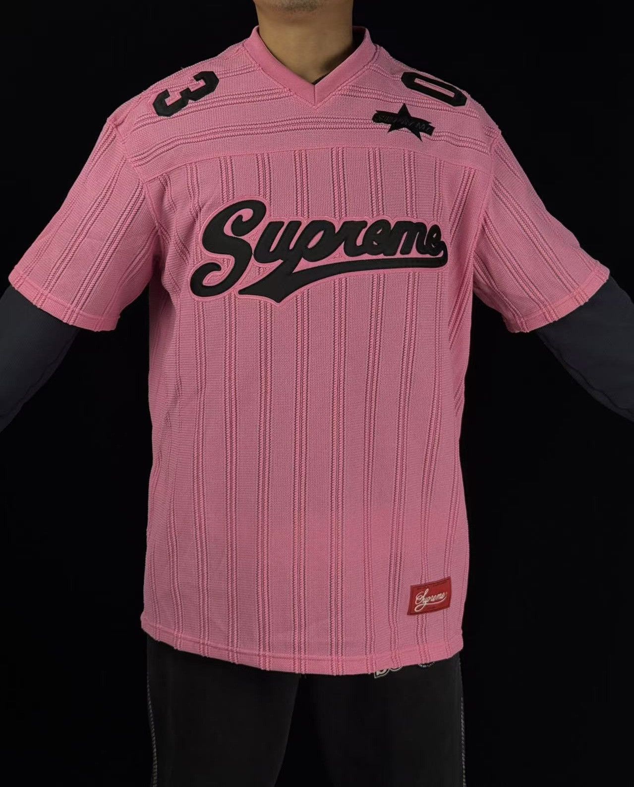 Supreme UNWORN* Supreme Mesh Stripe Football Jersey Size US XL / EU 56 / 4 - 10 Thumbnail