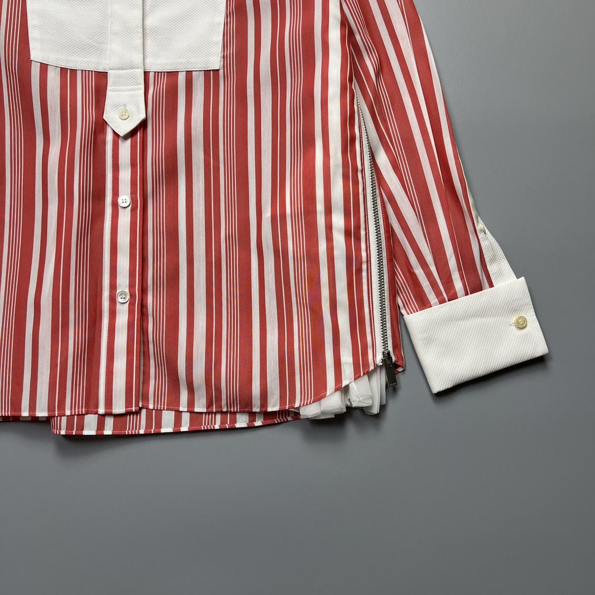 Designer × Japanese Brand × Sacai Sacai - Bib Zip Gusset Pleated - Longsleeve Size XS / US 0-2 / IT 36-38 - 6 Thumbnail