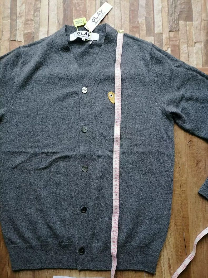 Comme des Garcons Comme Des Garcons Dark Grey Gold Heart Cardigan Size US L / EU 52-54 / 3 - 3 Thumbnail