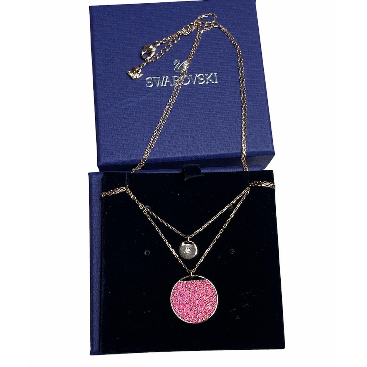 Swarovski Swarovski Ginger Double Layered Fuchsia Rose Gold Necklace Size ONE SIZE - 3 Thumbnail