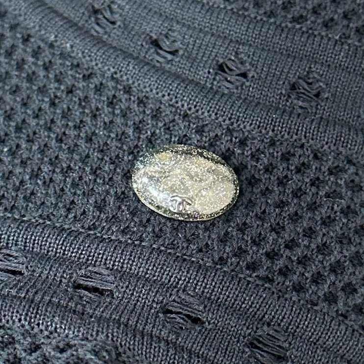 Chanel Black Hollow Knit Dress by Chanel -2505 Size XS / US 0-2 / IT 36-38 - 4 Thumbnail