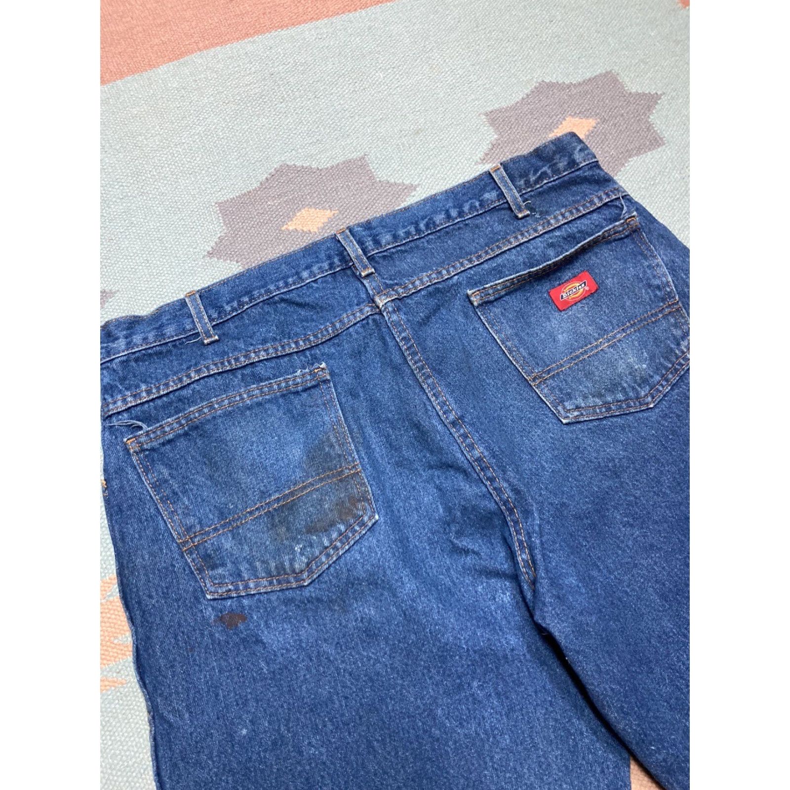 Dickies VINTAGE Dickies Jeans Relaxed Straight Workwear 38x32 Men Blue 90s/2000s Skater Baggy Pants Size US 38 / EU 54 - 6 Thumbnail