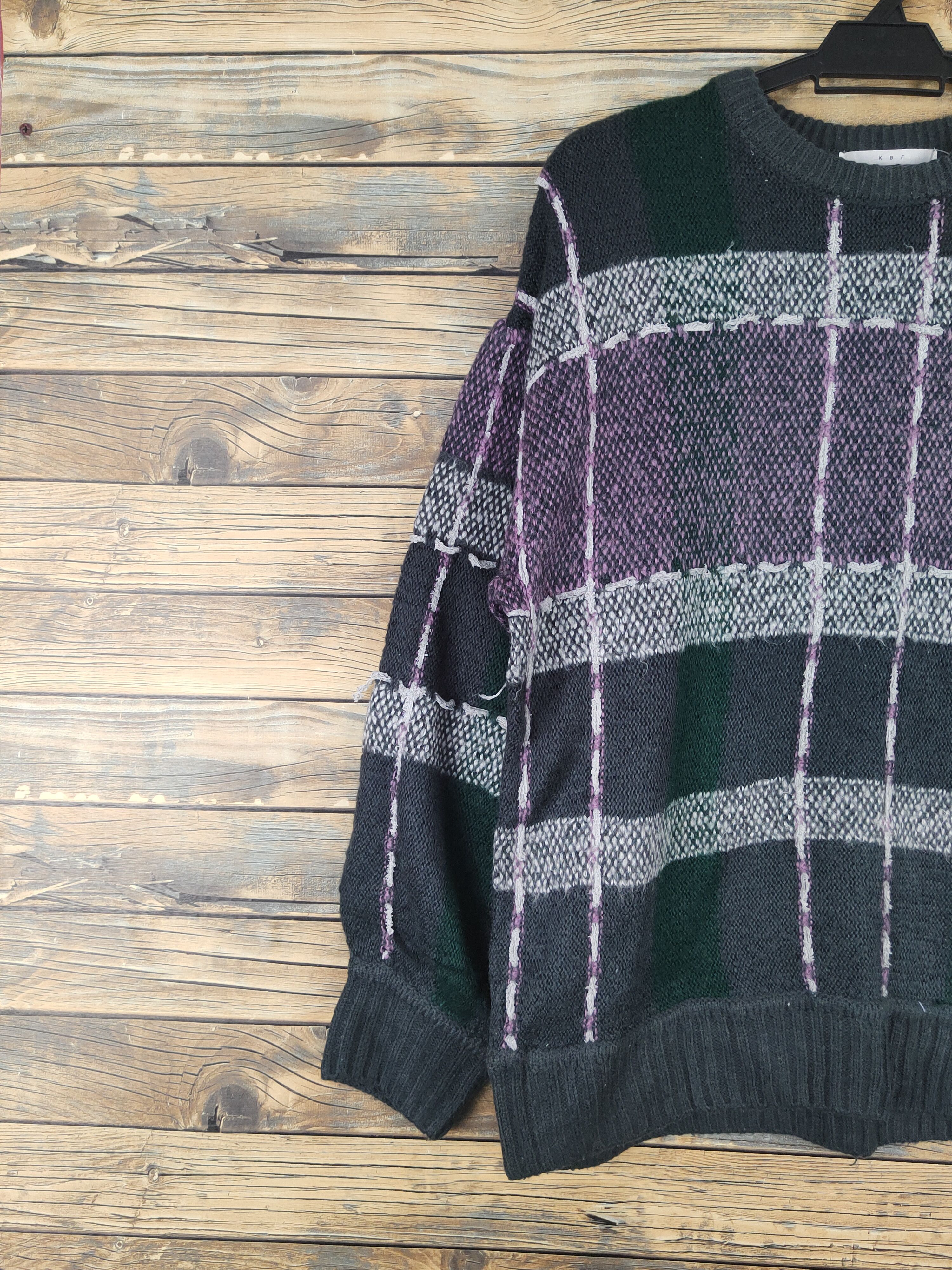 Japanese Brand KBF Dark Gray Pink Knitwear Sweatshirts #W1268 Size US M / EU 48-50 / 2 - 3 Thumbnail