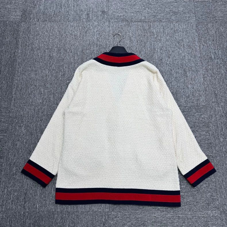 Gucci Gucci Contrast color webbing rolled edge tweed cardigan jac Size S / US 4 / IT 40 - 2 Thumbnail