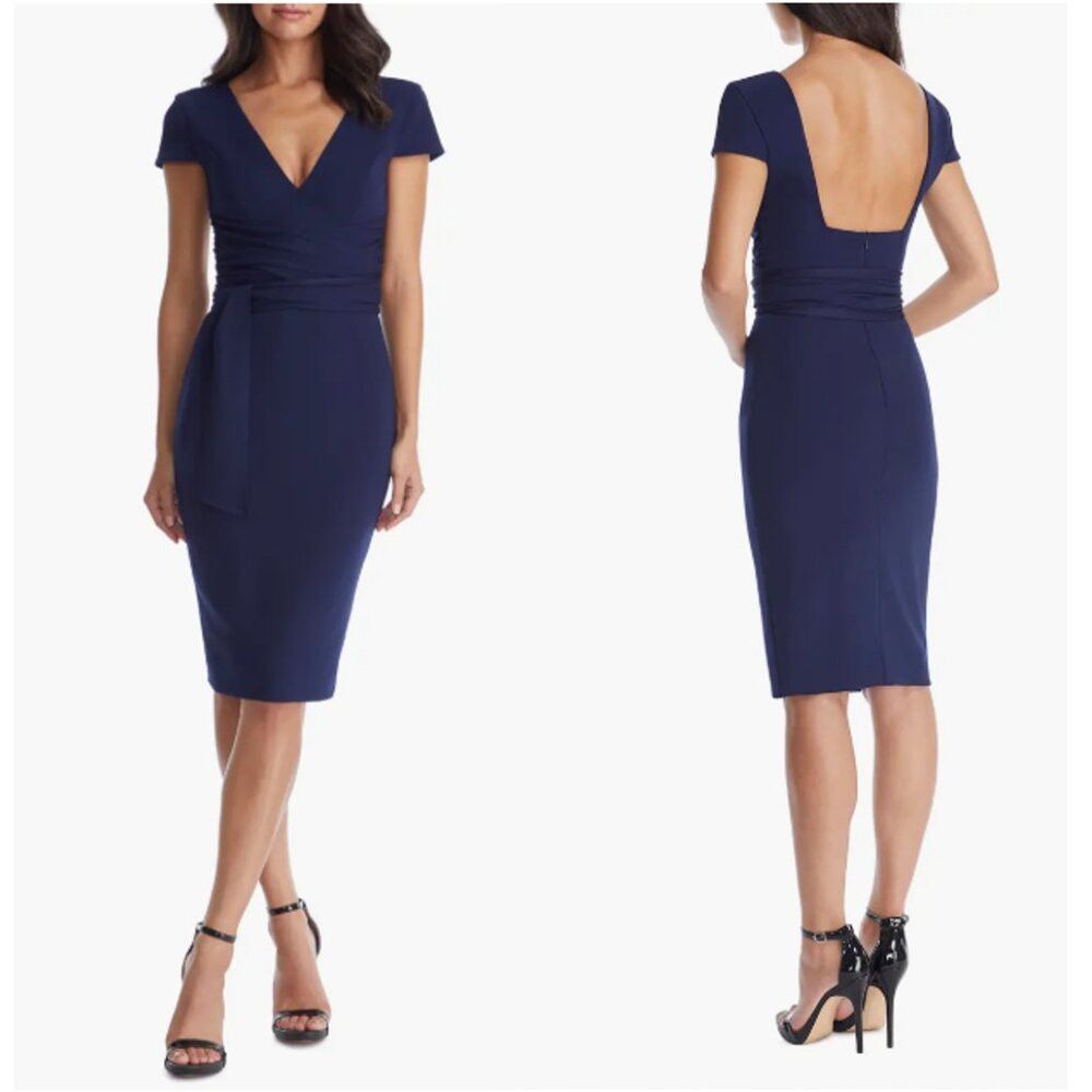 Dress the Population NWT New Dress the Population Dana Wrap Waist Cocktail Navy Size XXL / US 16-18 / IT 52-54 - 1 Thumbnail
