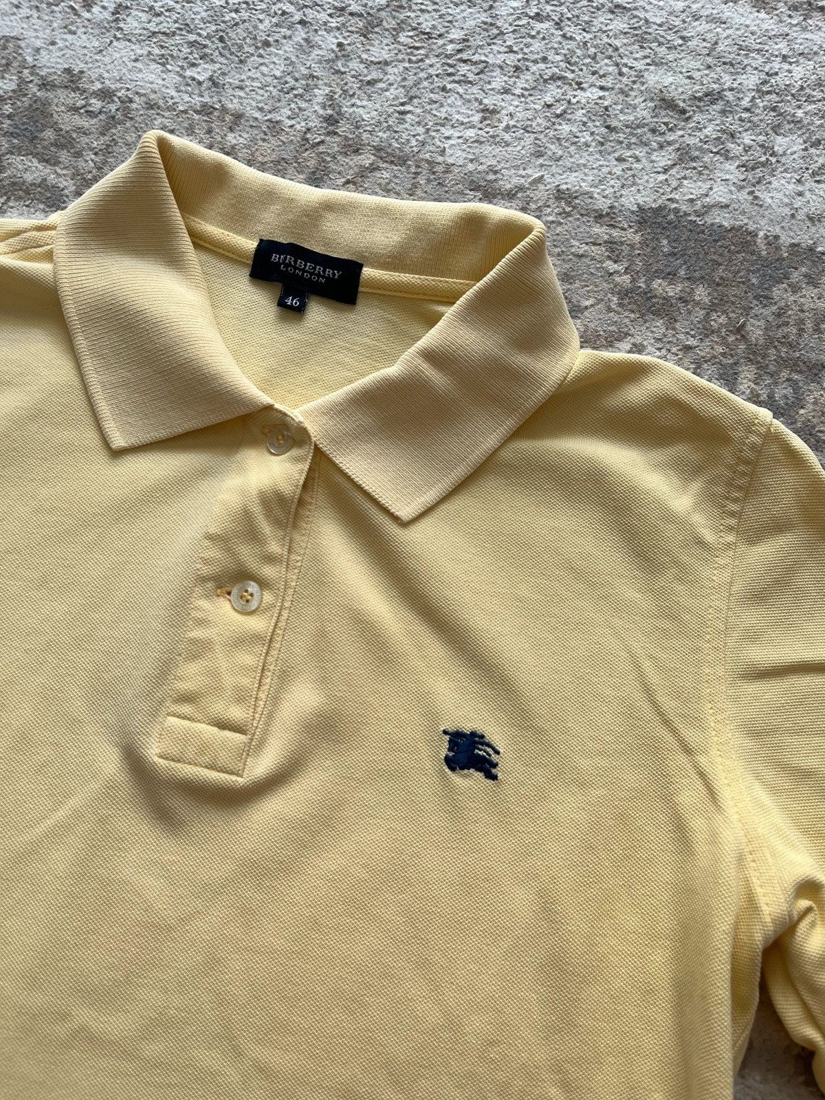 Burberry Burberry’s Polo Shirt Sz 46 / XS Yellow Embroidered Logo Size XS / US 0-2 / IT 36-38 - 2 Thumbnail