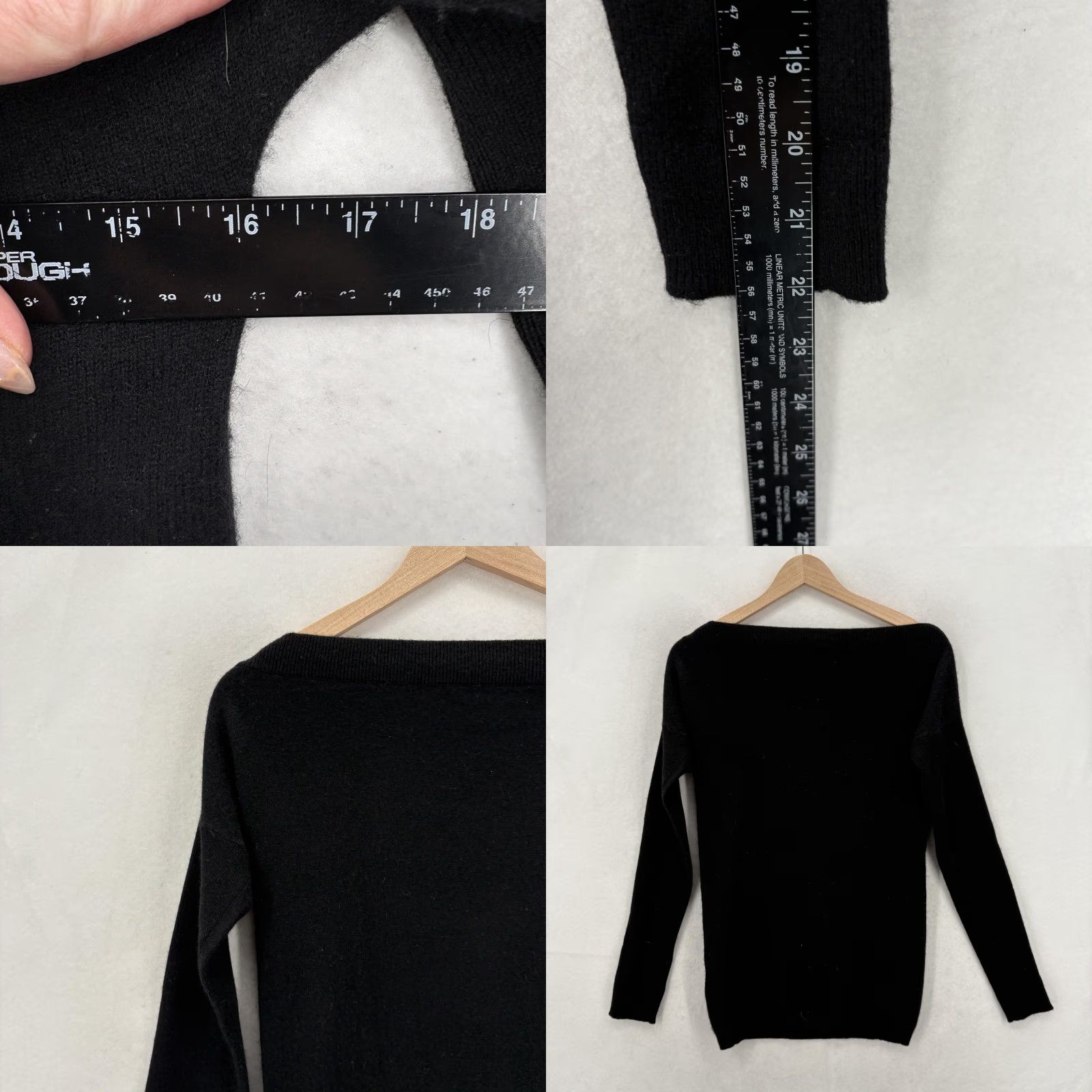Club Monaco Club Monaco Sweater Womens XS Black 100% Cashmere Boat Neck Knit Pullover Cozy Size XS / US 0-2 / IT 36-38 - 8 Thumbnail