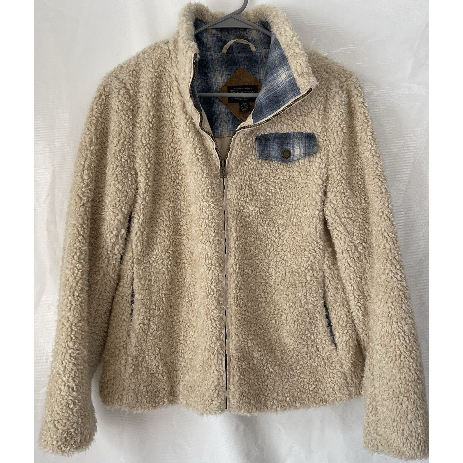 Pendleton Pendleton Sherpa Jacket S Fleece Full Zip Wool Plaid Lined Size S / US 4 / IT 40 - 2 Thumbnail