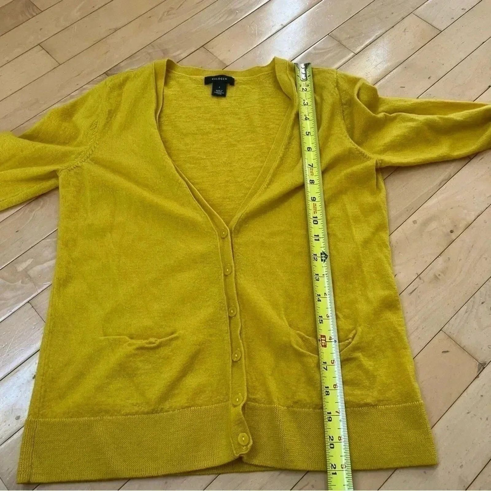 Other Halogen Yellow 100% Merino Wool Button Front Cardigan Size S Size S / US 4 / IT 40 - 10 Thumbnail