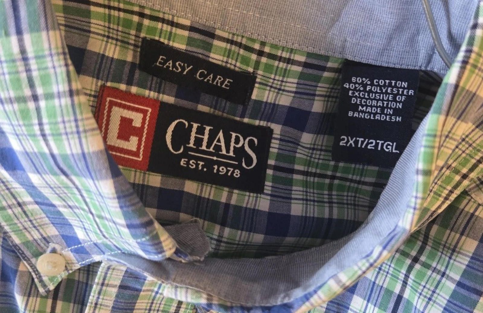 Chaps Dress Shirt Chaps 2XT 2X Button Down Light Green Spring Plai Size US XXL / EU 58 / 5 - 11 Thumbnail