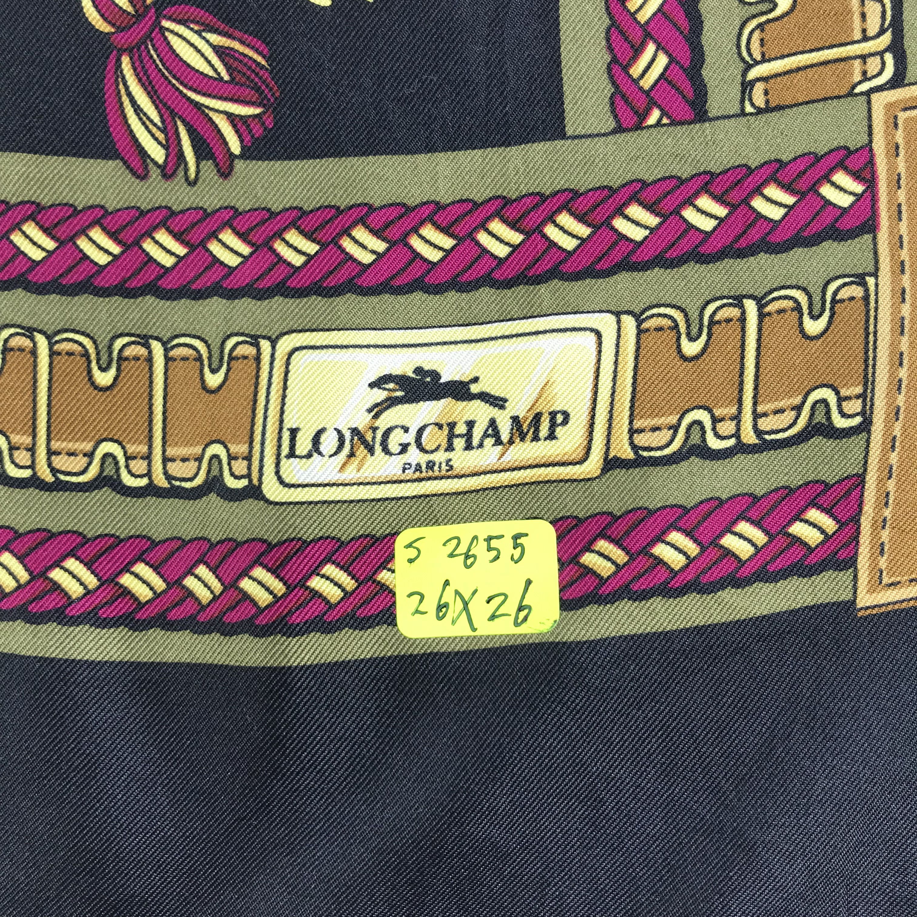 Longchamp × Vintage Longchamp Silk Scarf - S2655 Size ONE SIZE - 4 Thumbnail