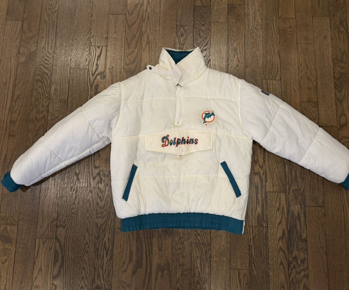 Pro Player Vintage Reversible Miami Dolphins Quarter Zip Coat Size US L / EU 52-54 / 3 - 1 Thumbnail