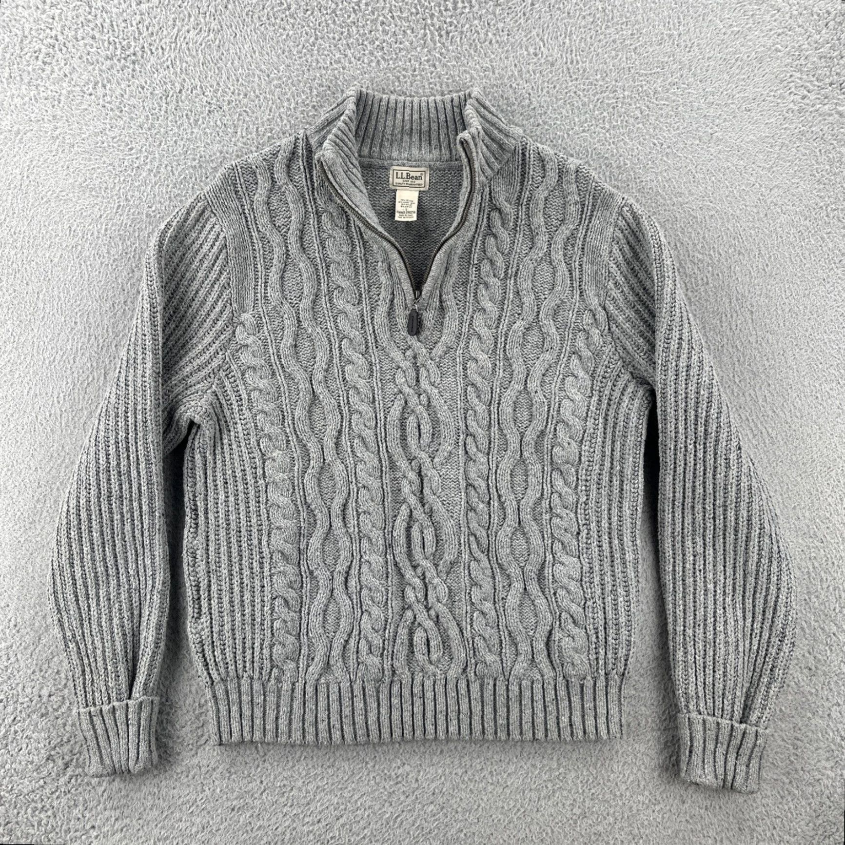 Vintage VINTAGE L.L. Bean Mens Sweater Knit 1/4 Zip Chunky Gray Large EUC Pullover Y2K Mens Size US L / EU 52-54 / 3 - 7 Thumbnail