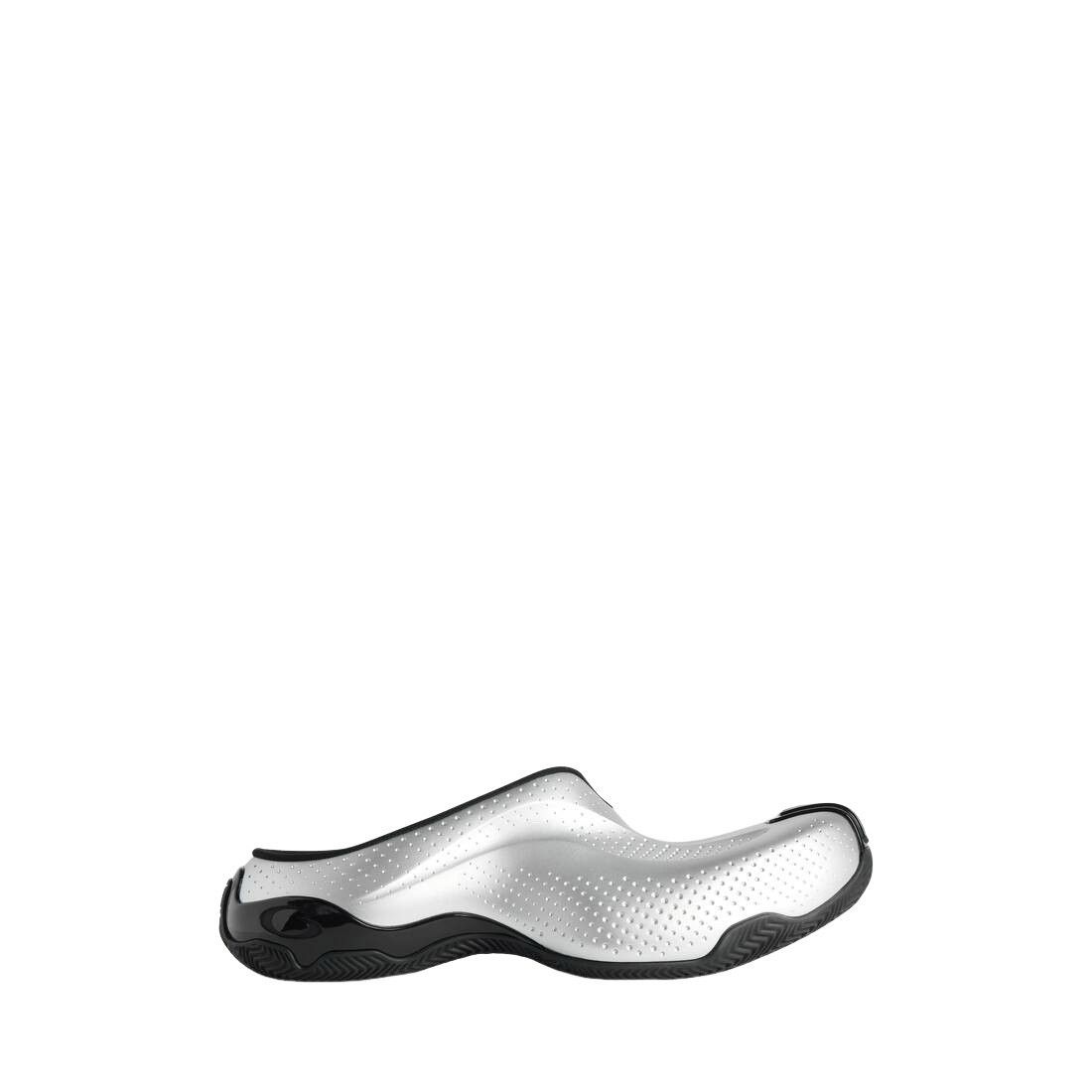 BALENCIAGA $1190 Men's Silver/Black Basketball Mule Sneakers