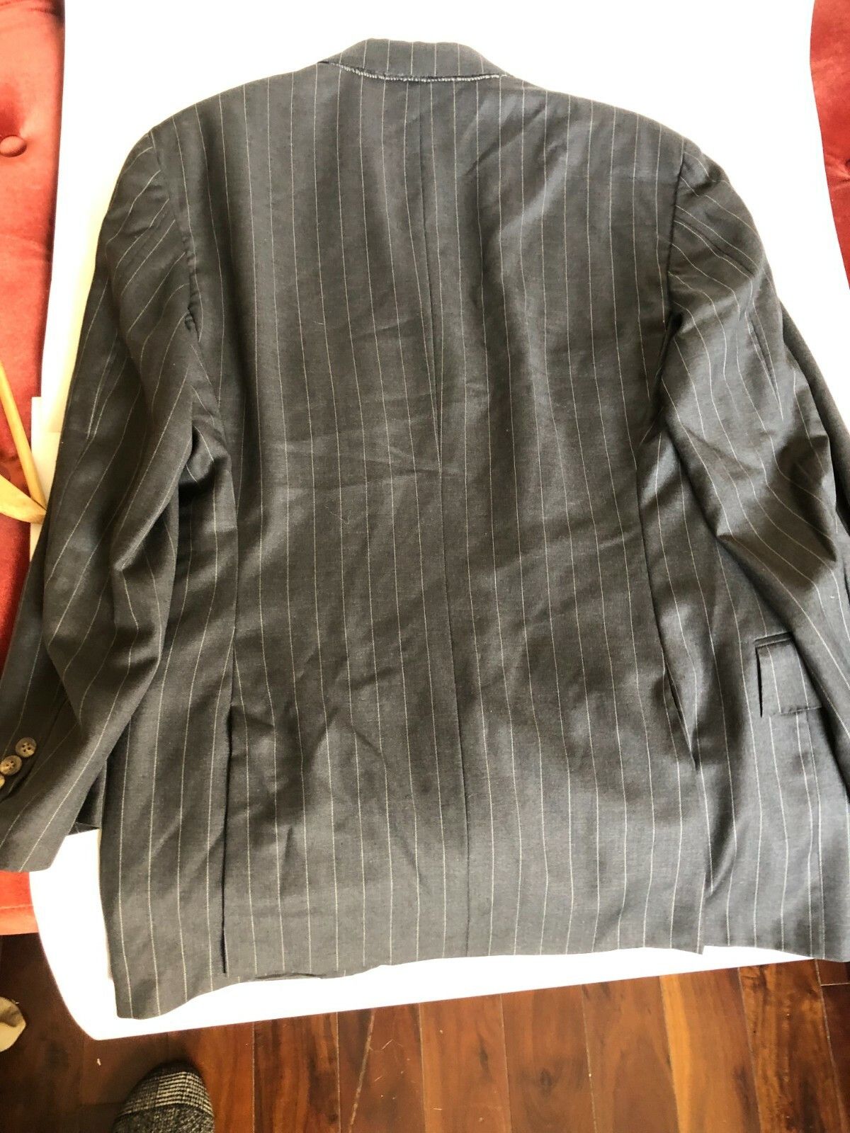 Polo Ralph Lauren Polo Ralph Lauren Grey Wide Stripe 3 Button Suit 40L W32 Size 40L - 2 Thumbnail