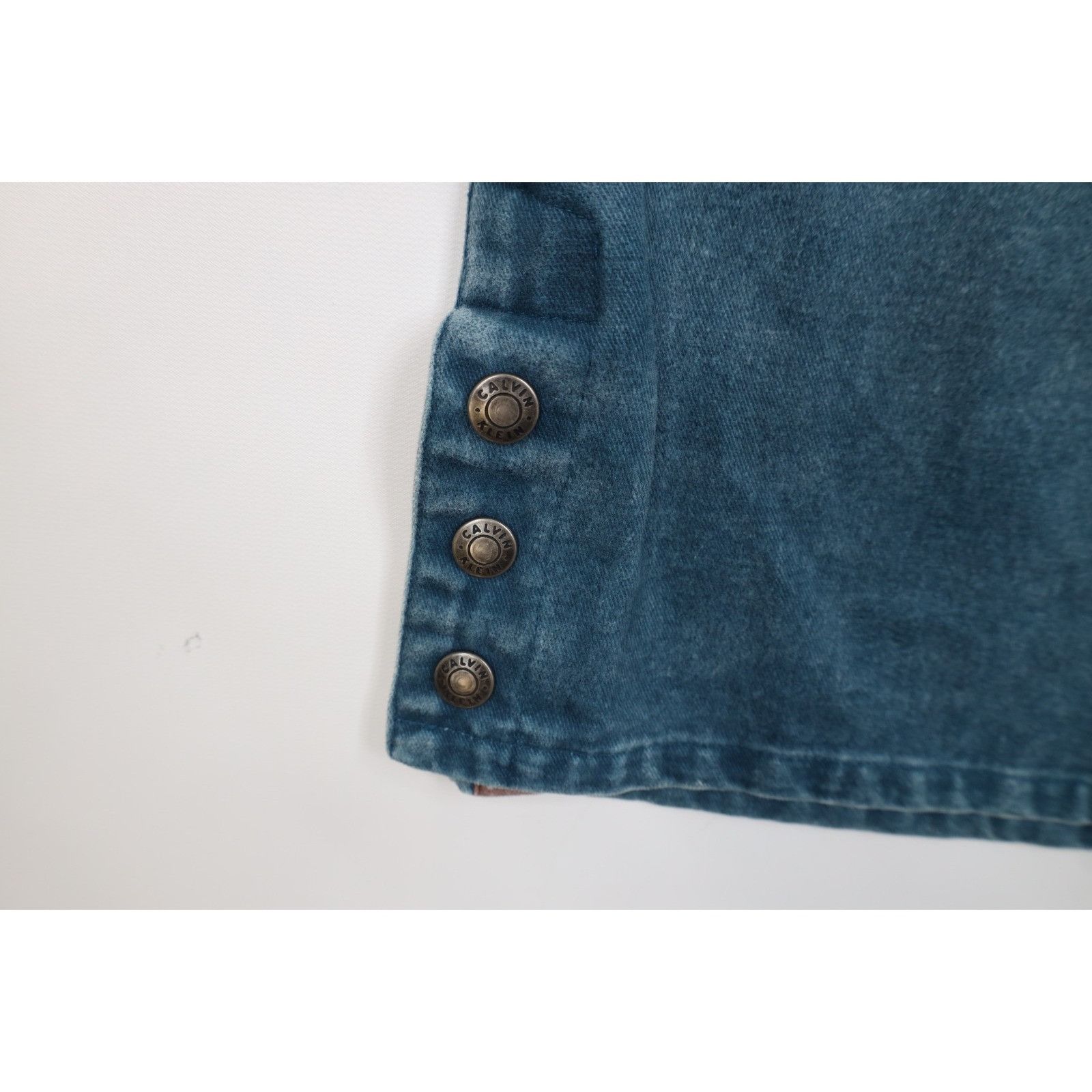 Calvin Klein Vintage 90s Calvin Klein Faded Stonewash Pigment Denim Skirt Size 34" / US 12 / IT 48 - 6 Thumbnail