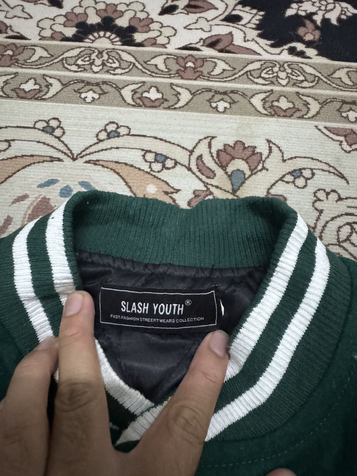 Japanese Brand SLASH YOUTH BIG LOGO CHROME VARSITY JACKET Size US M / EU 48-50 / 2 - 7 Thumbnail