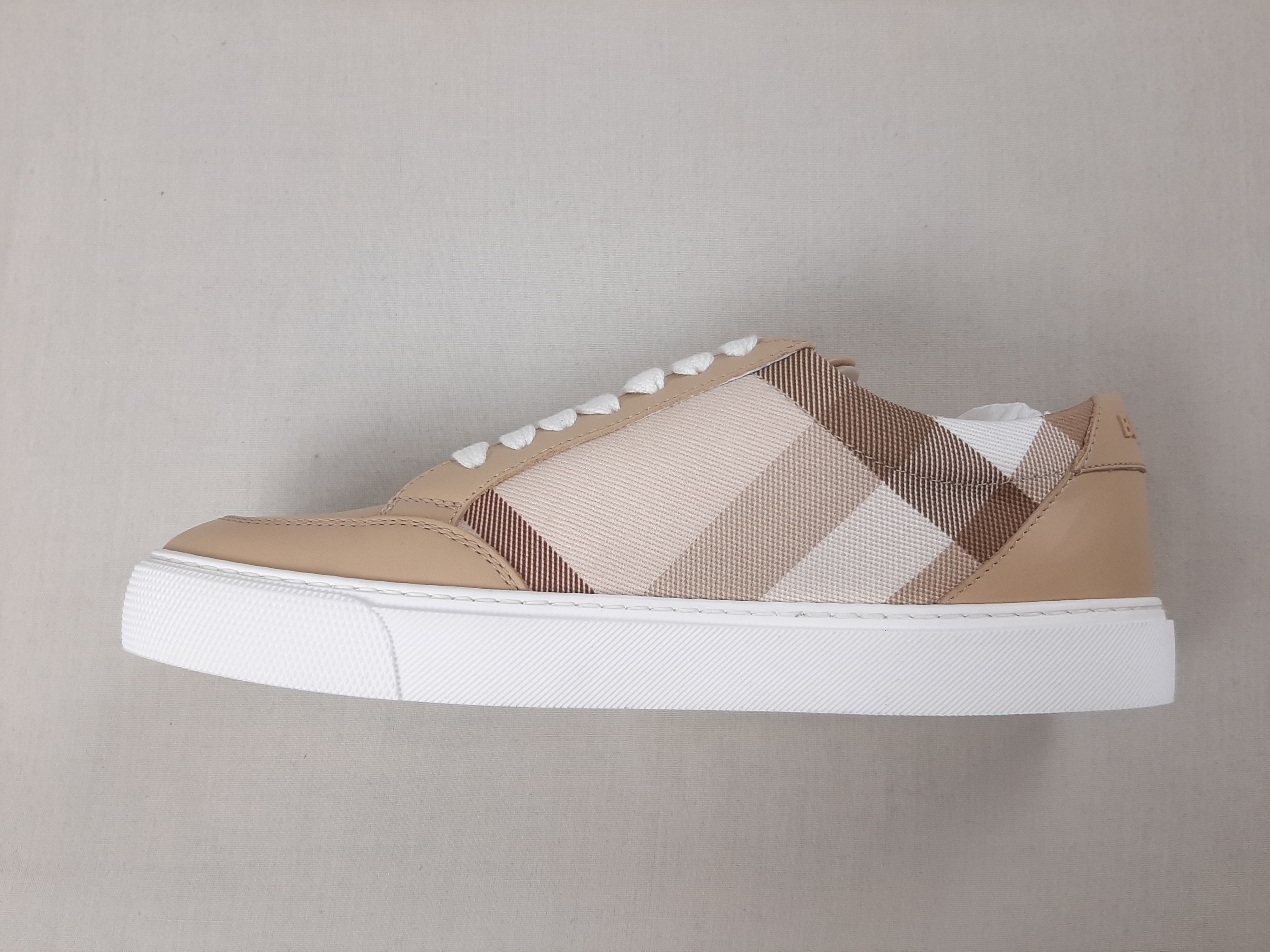 Burberry Burberry Salmond Check Sneakers Beige Women's US 7 EU 37 Size US 7 / IT 37 - 6 Thumbnail