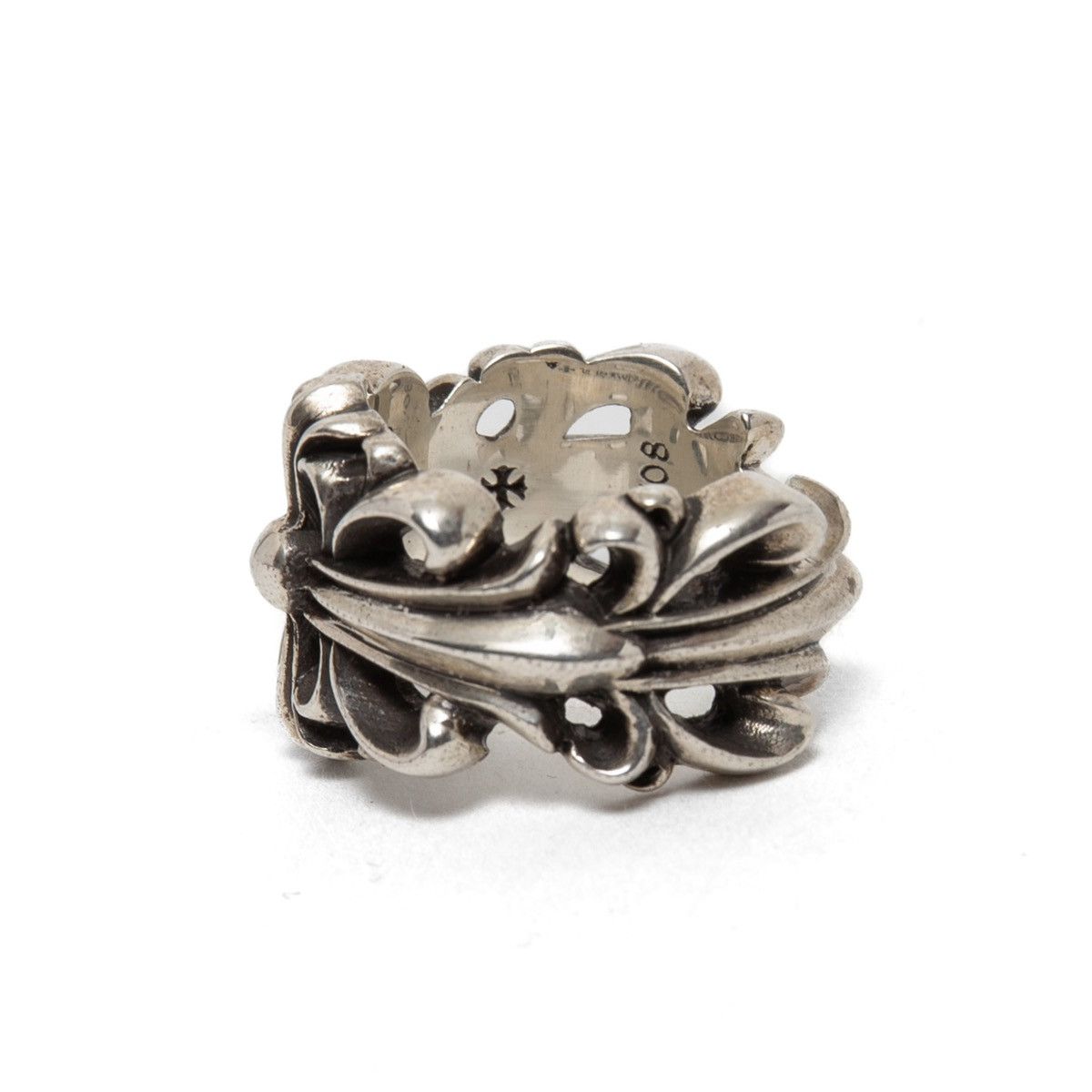 Chrome Hearts Double Floral Cross Ring (.925 Silver) Size ONE SIZE - 3 Thumbnail