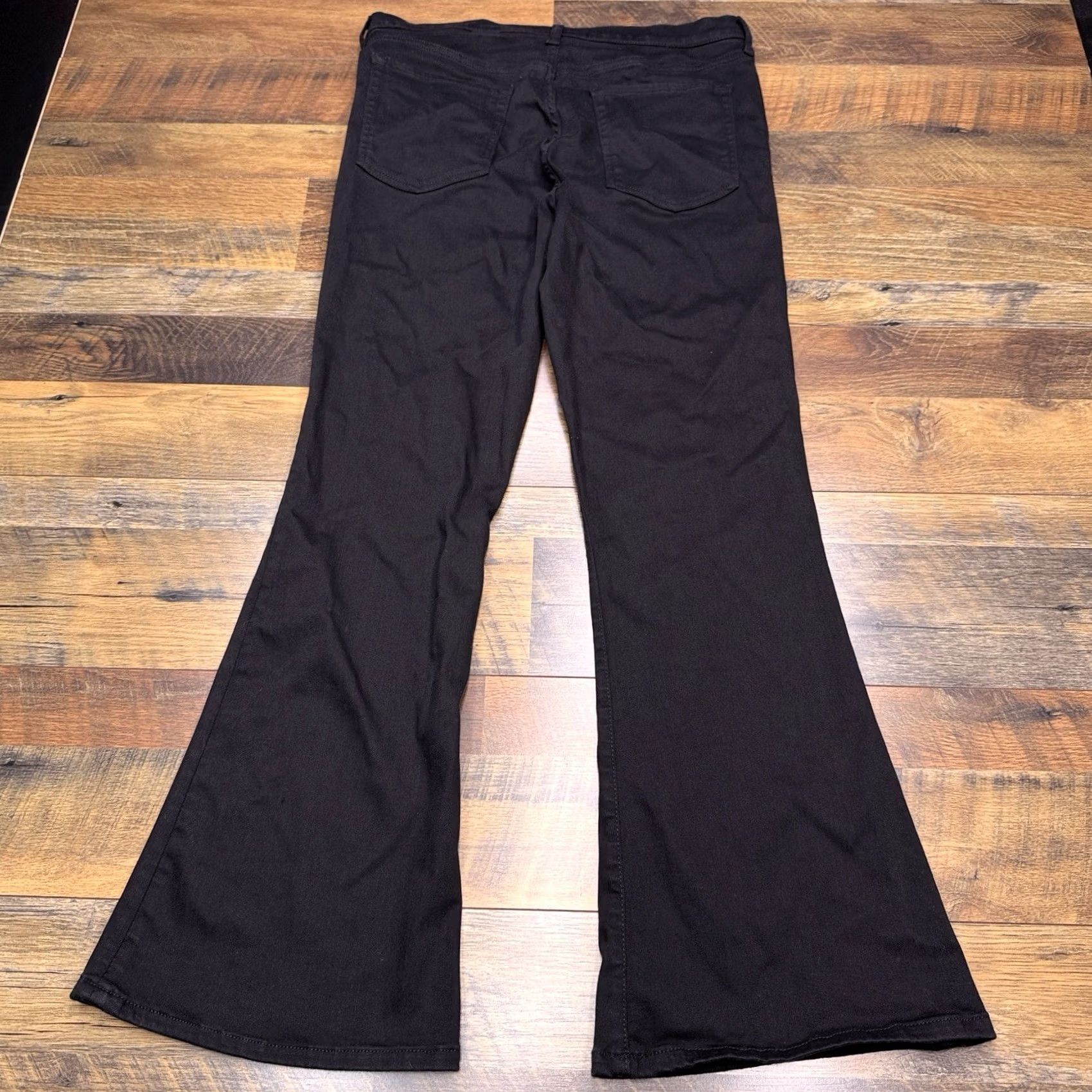 Banana Republic Banana Republic Jeans Flare High Rise Black 33 Stretch Denim 5-Pocket Zipper Womens Size 24" / US 00 / IT 34 - 2 Thumbnail