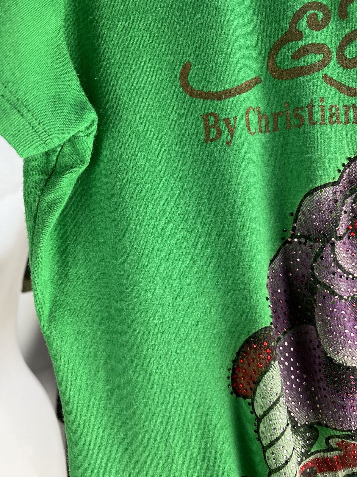 Christian Audigier × Ed Hardy Ed Hardy By Christian Audigier Womens Green T-Shirt Size S / US 4 / IT 40 - 20 Thumbnail