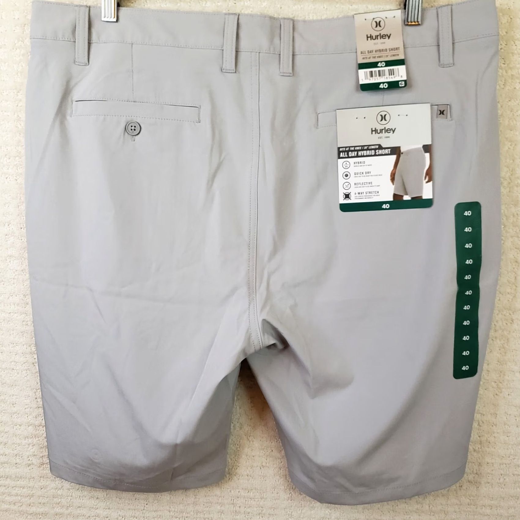 Hurley Hurley All Day Hybrid Quick Dry 4-Way Stretch Reflective Short Men 34 Gray Ion Grey Modern Outdoor Beach Sports 90s? Size US 34 / EU 50 - 5 Thumbnail