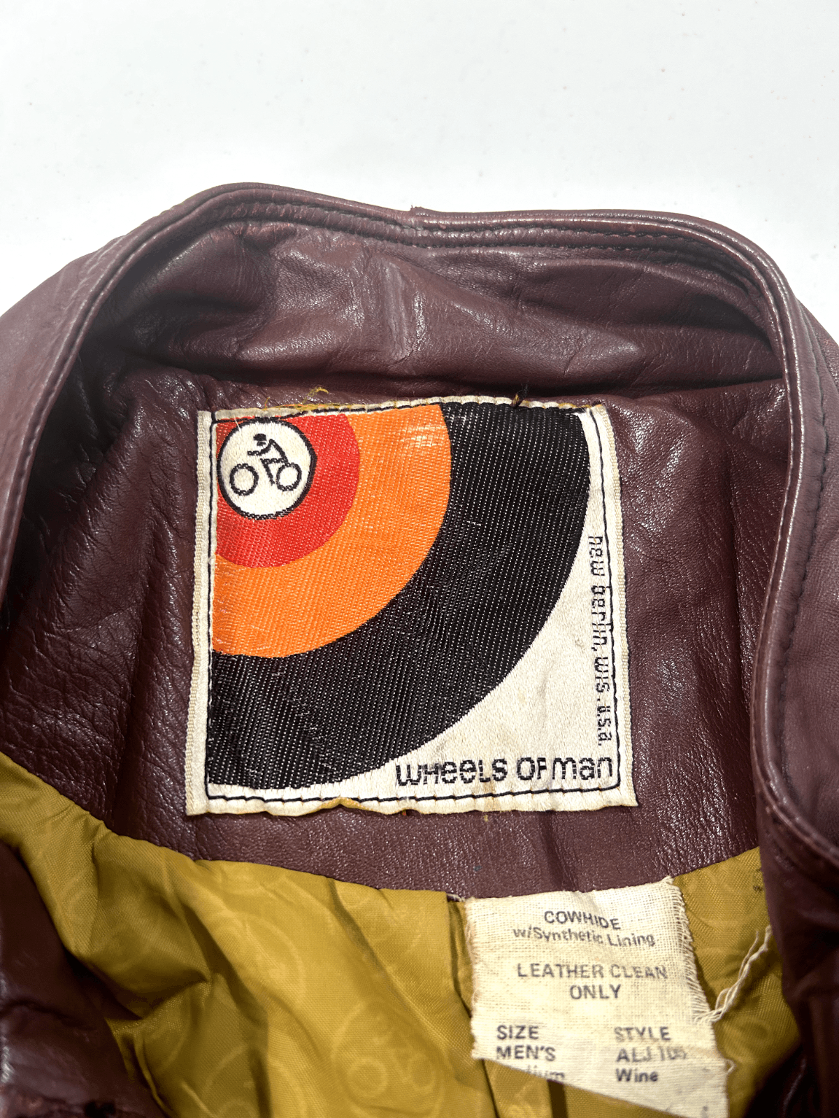 Vintage Vintage 70s Wheels Of Man Wine Motorcycle Bomber Jacket Siz Size US M / EU 48-50 / 2 - 3 Thumbnail