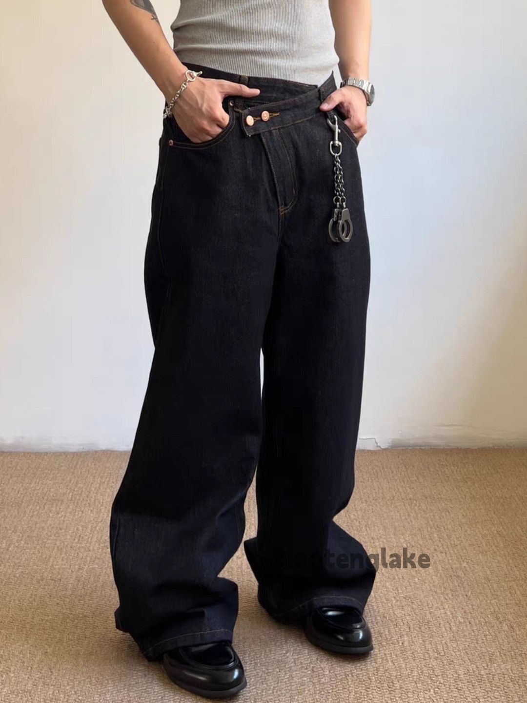 Jean zx loose baggy wide Leg hiphop lrregular design jeans Size US 32 / EU 48 - 7 Thumbnail