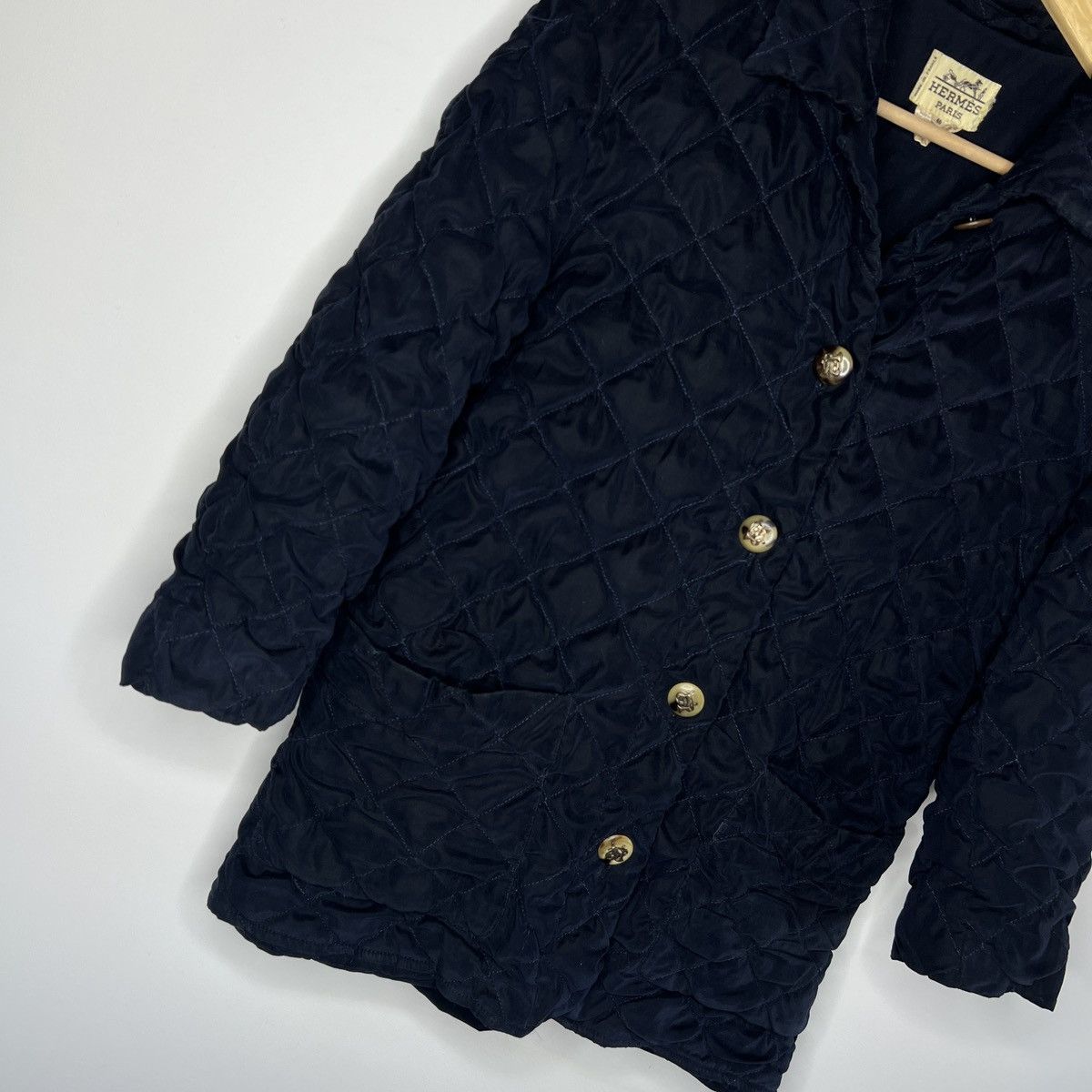 Hermes Women's Hermes Paris Quilted Jacket Coat Dark Navy Size 40 Size M / US 6-8 / IT 42-44 - 3 Thumbnail