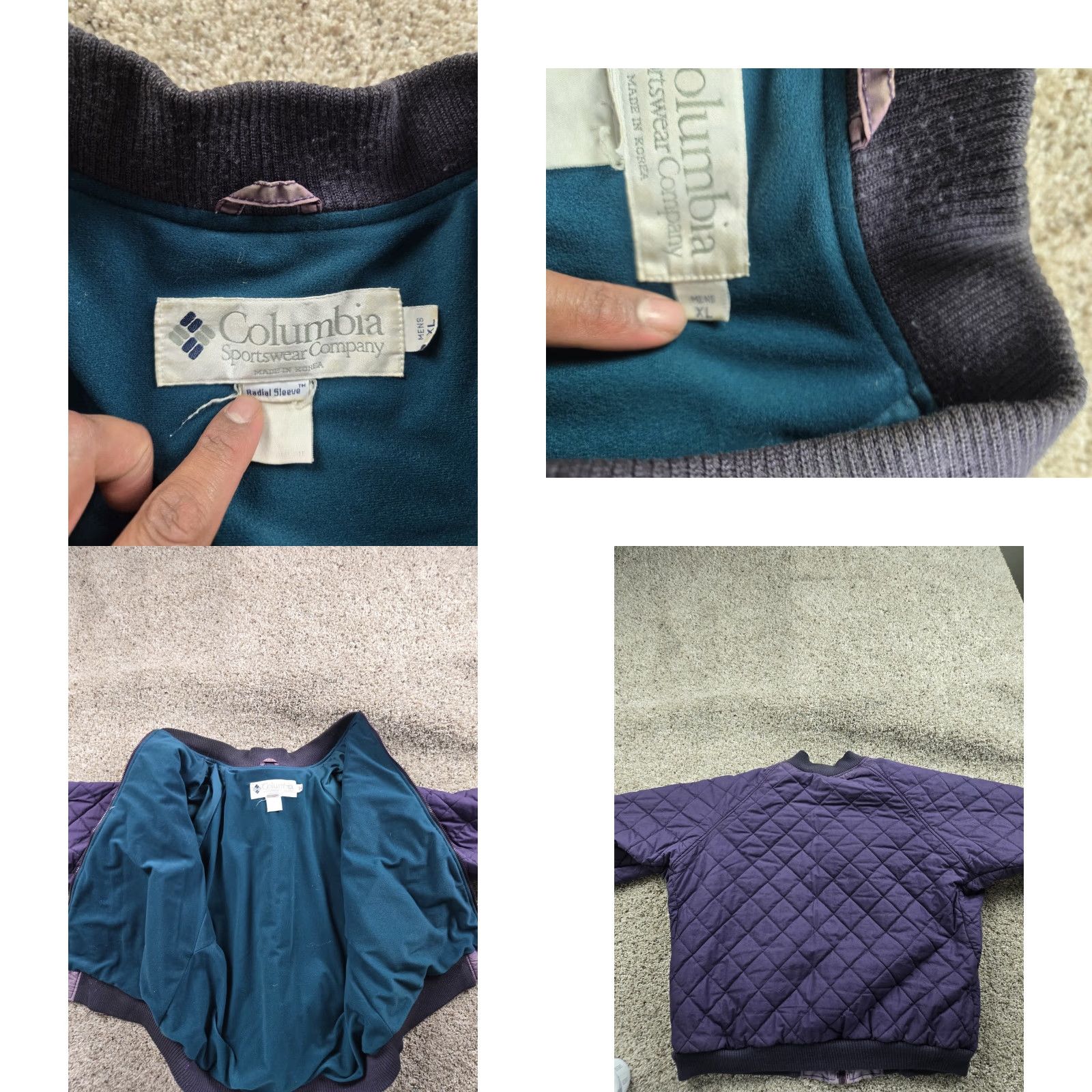 Vintage VINTAGE Columbia Quilted Jacket Mens XL Purple Full Zip Radial Sleeve 80s Size US XL / EU 56 / 4 - 8 Thumbnail