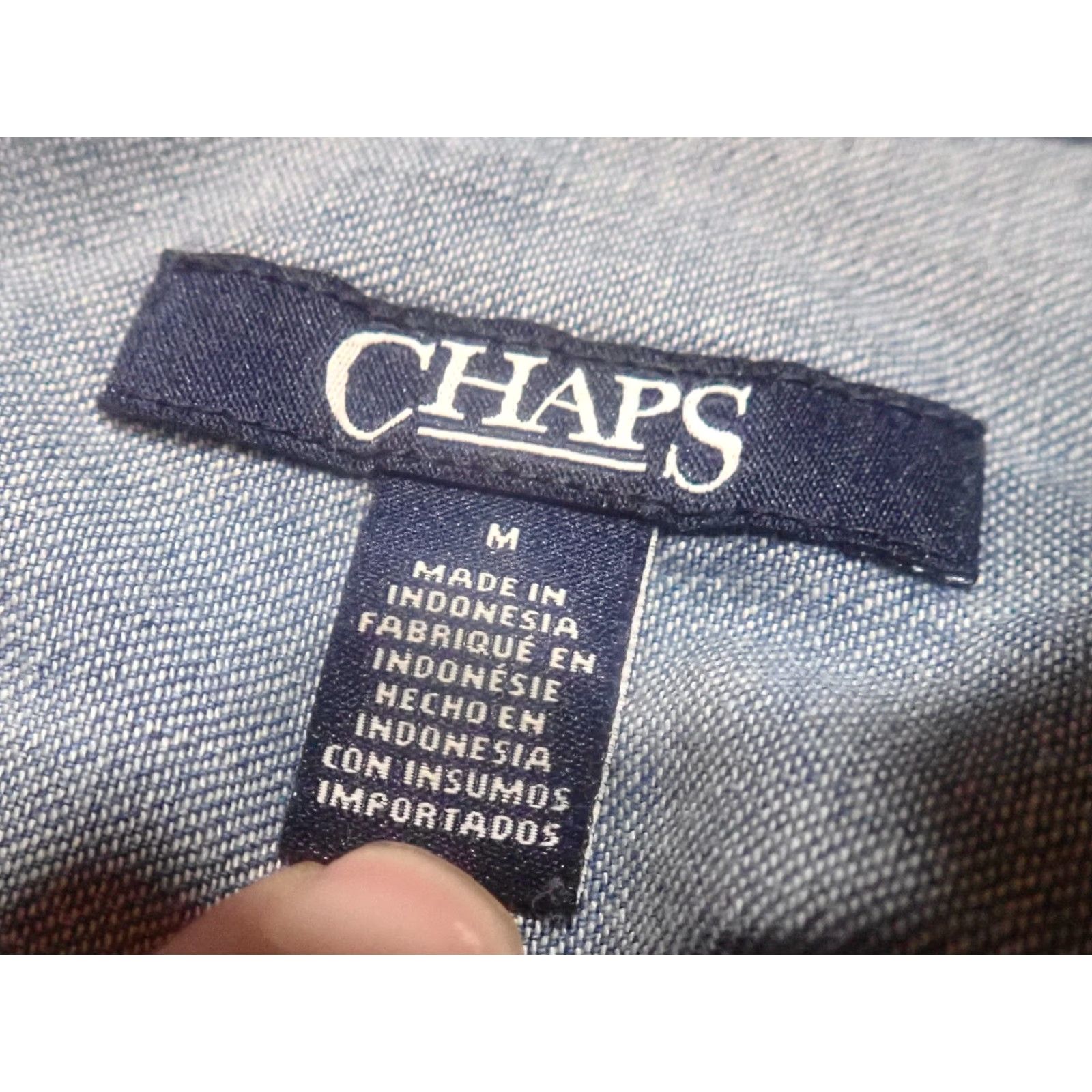 Chaps VINTAGE Chaps Blue Denim Shirt Dress Womens Size M Long Sleeve With Pockets Casual 90s Size M / US 6-8 / IT 42-44 - 6 Thumbnail