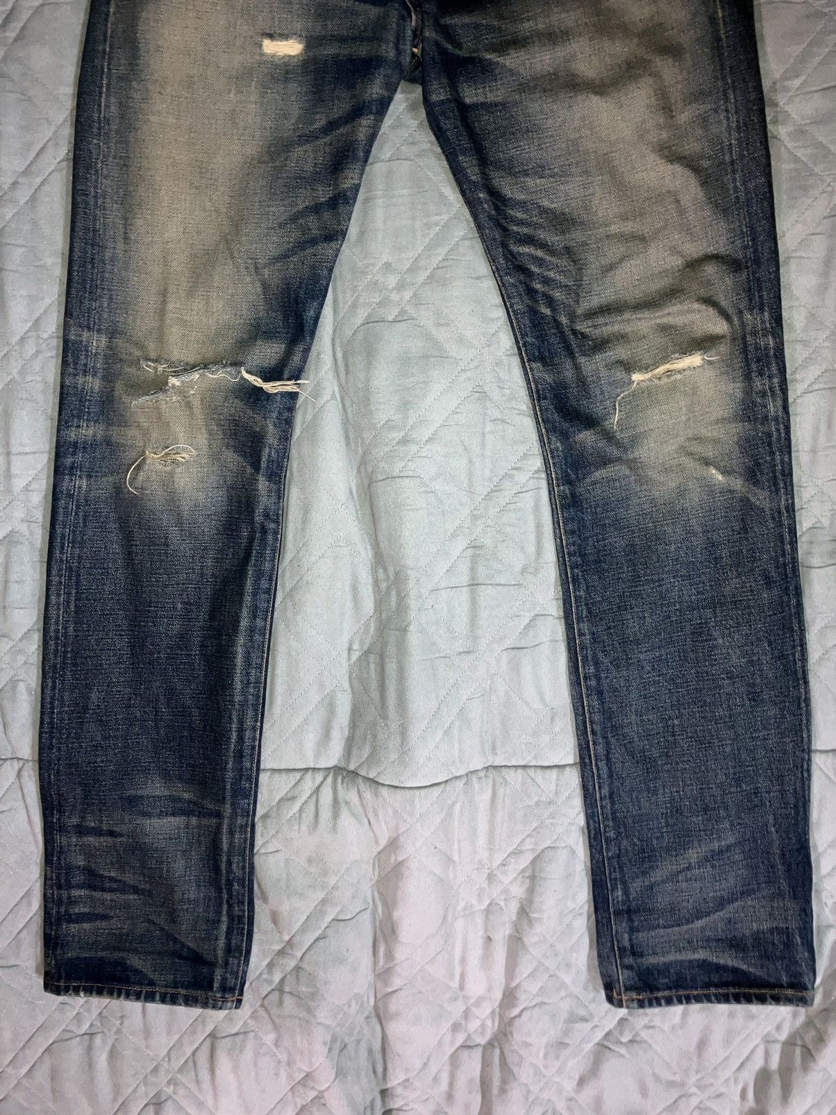 Ron Herman Selvedge Slim Cactus Repair Faded Distressed Denim