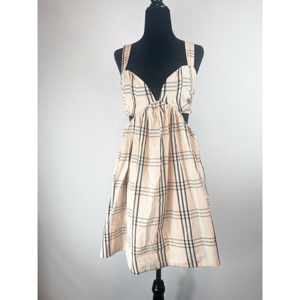 Free People NWOT Free People $138 Plaid Cutout Mini Dress Size Small Size S / US 4 / IT 40 - 5 Thumbnail