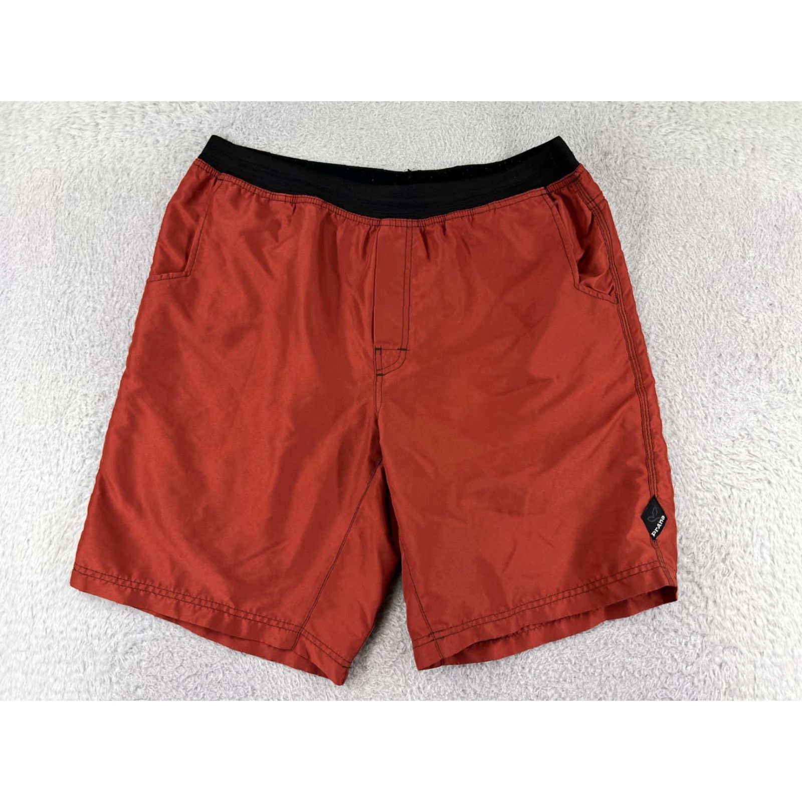 Prana prAna Mens Swim Trunks Bottom M Red Surf Beach Polyester Pockets Vintage No Size US 31 - 2 Thumbnail