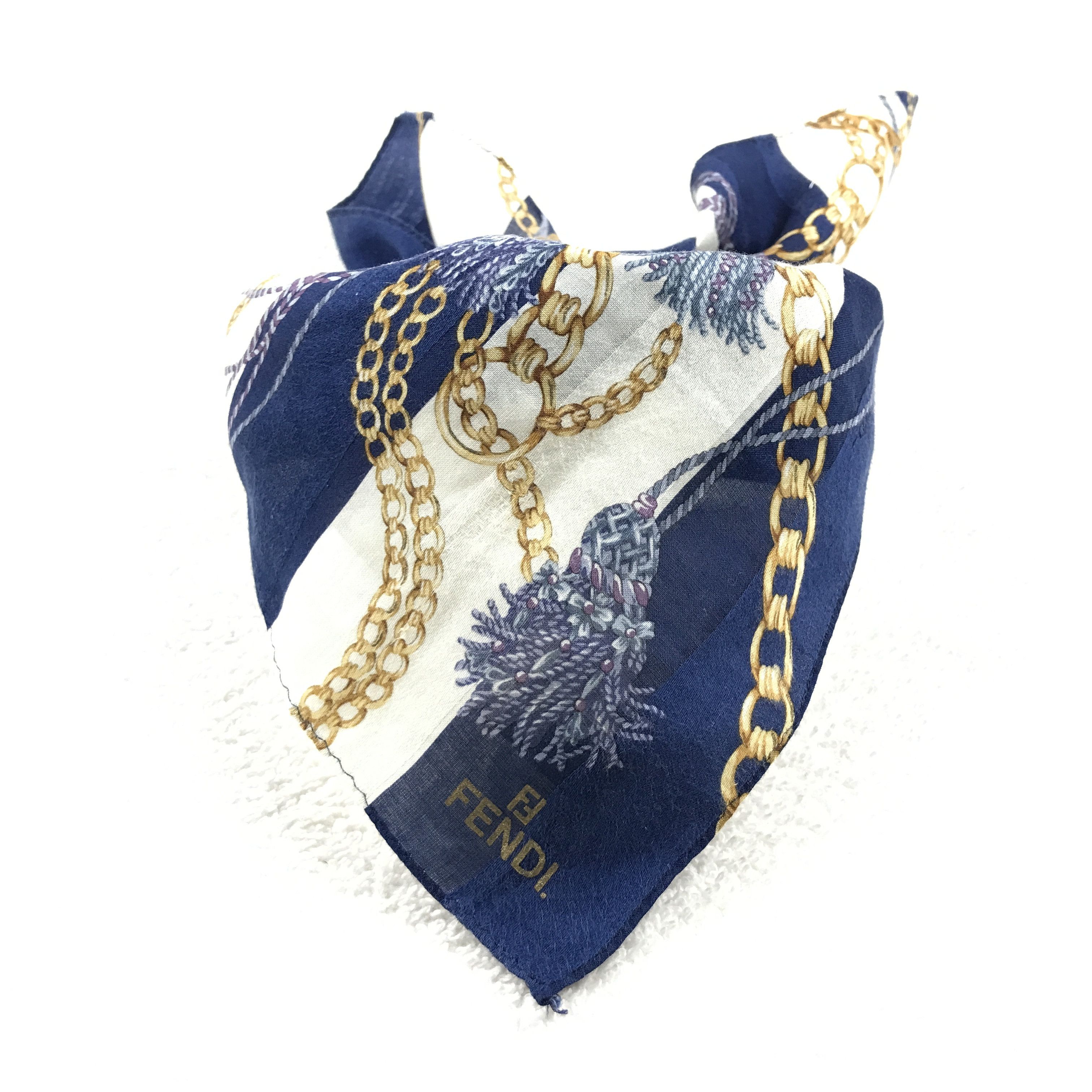 Designer × Vintage Vintage Fendi Bandana Neckerchief Handkerchief Size ONE SIZE - 4 Thumbnail